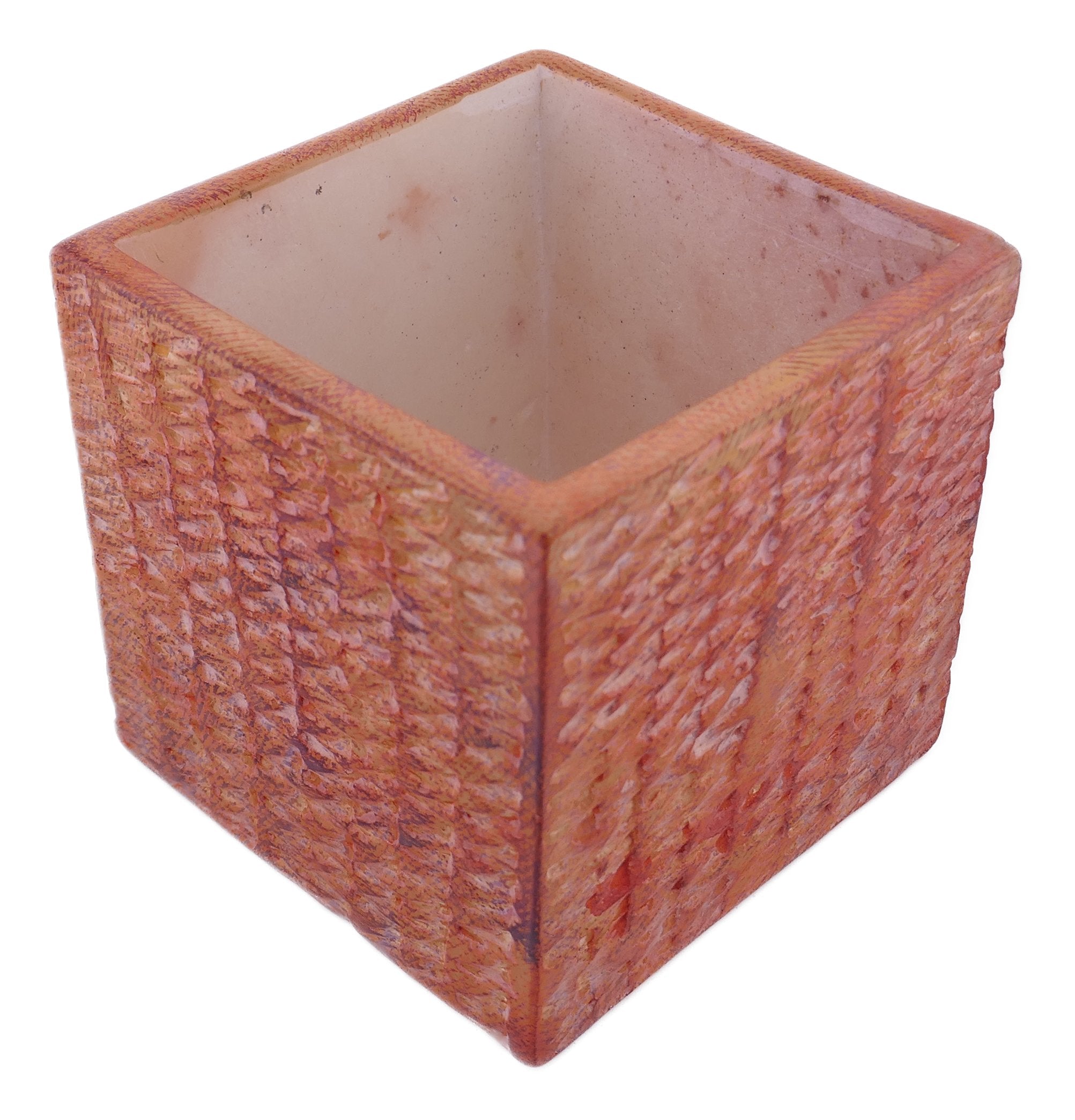 Cube Stone Planter handcrafted // 10cm with Storycard // Many colours