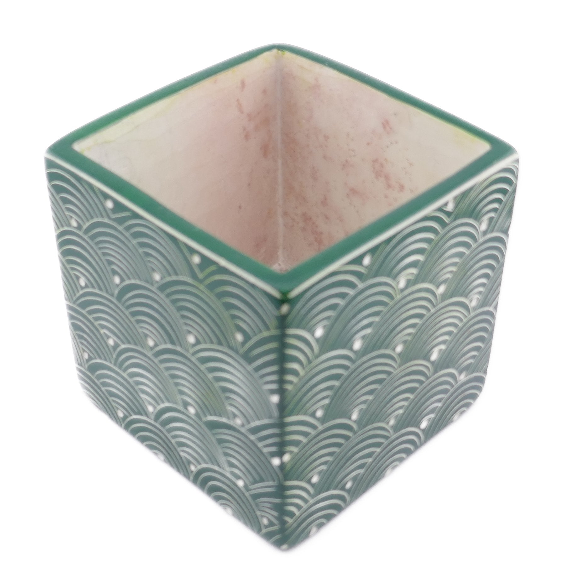 Cube Stone Planter handcrafted // 10cm with Storycard // Many colours