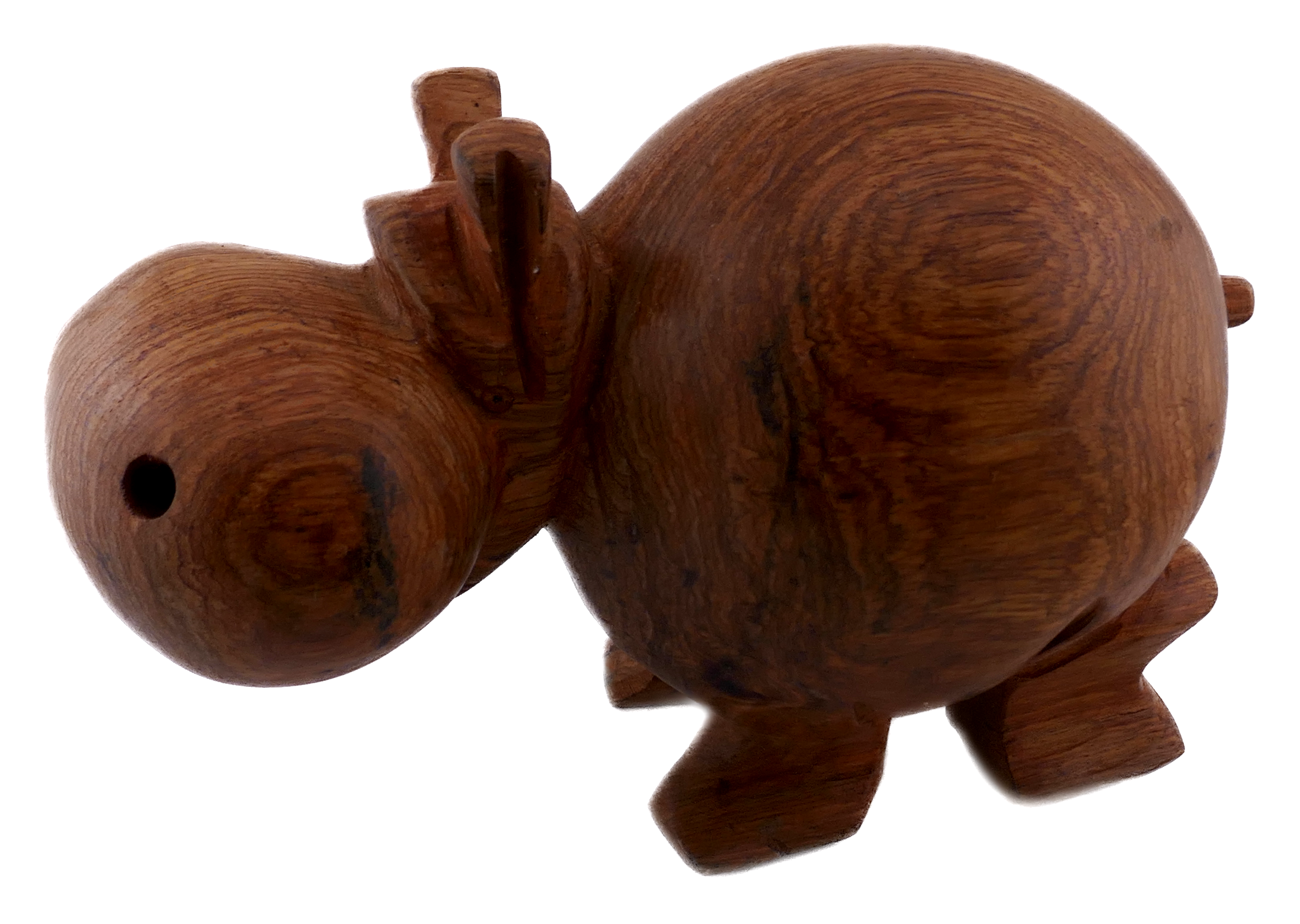Famille d'hippopotames africains de 5 // Sculptures en bois faites à la main // Fabriqué au Sénégal