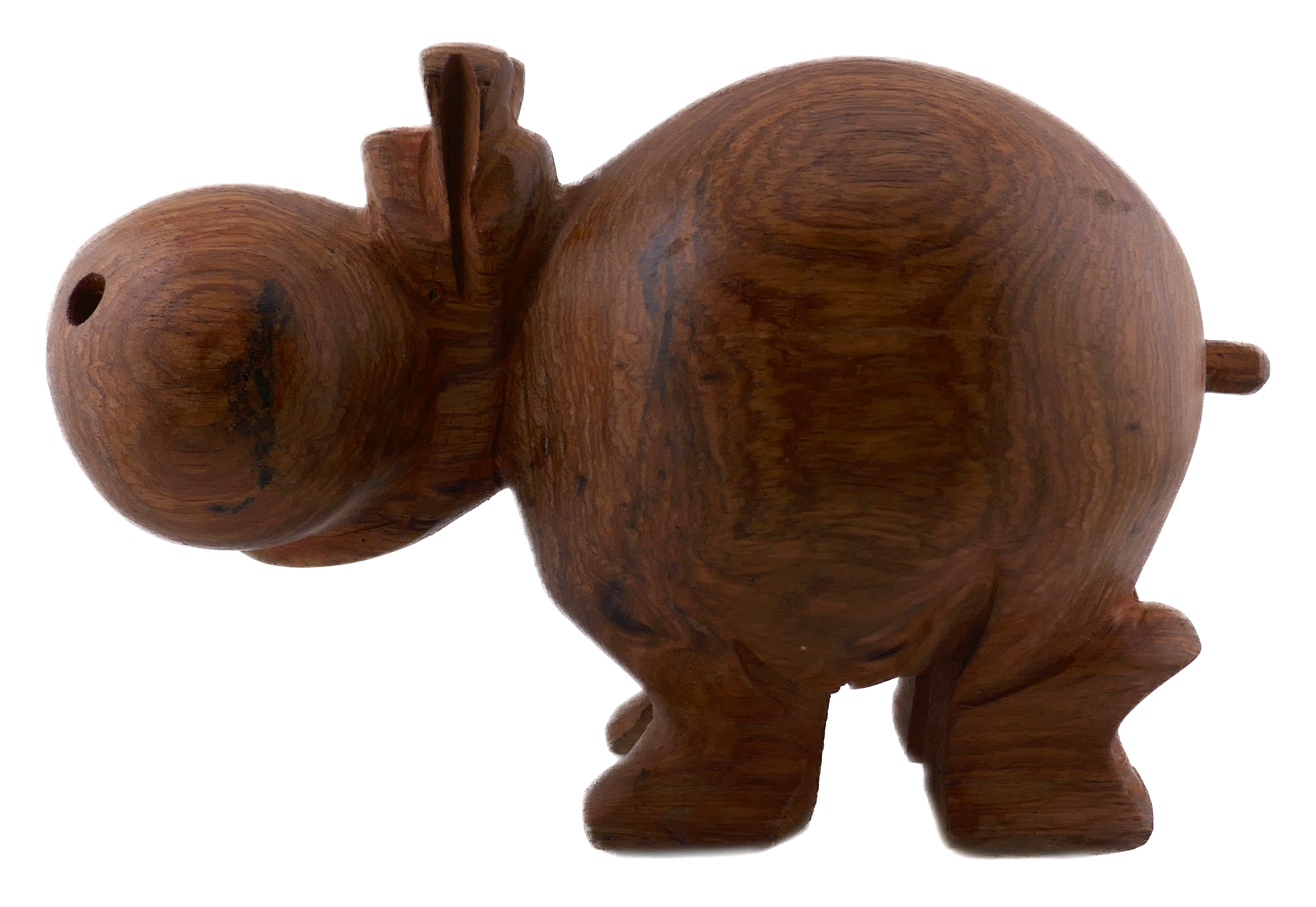 Famille d'hippopotames africains de 5 // Sculptures en bois faites à la main // Fabriqué au Sénégal