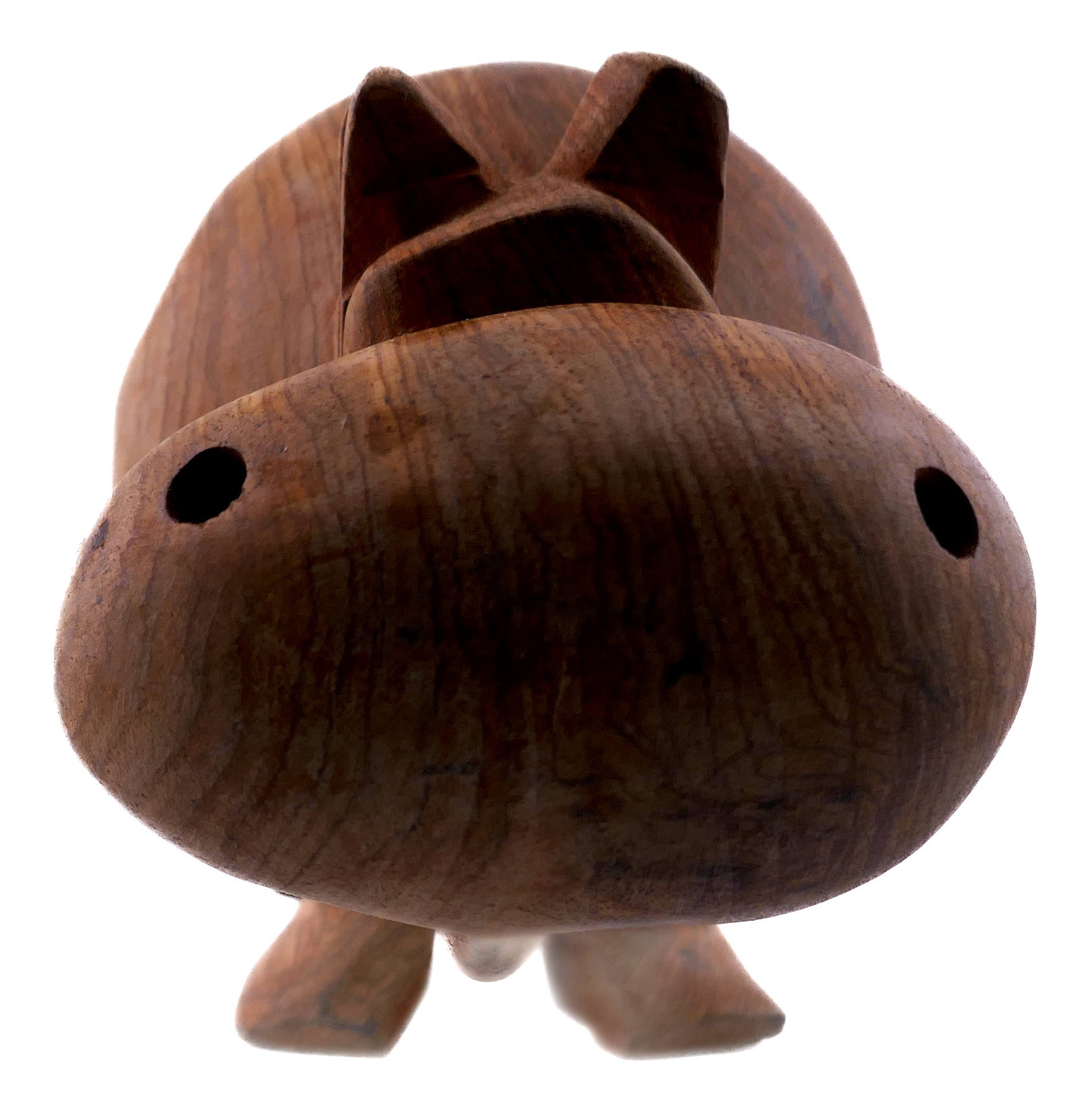 Famille d'hippopotames africains de 5 // Sculptures en bois faites à la main // Fabriqué au Sénégal