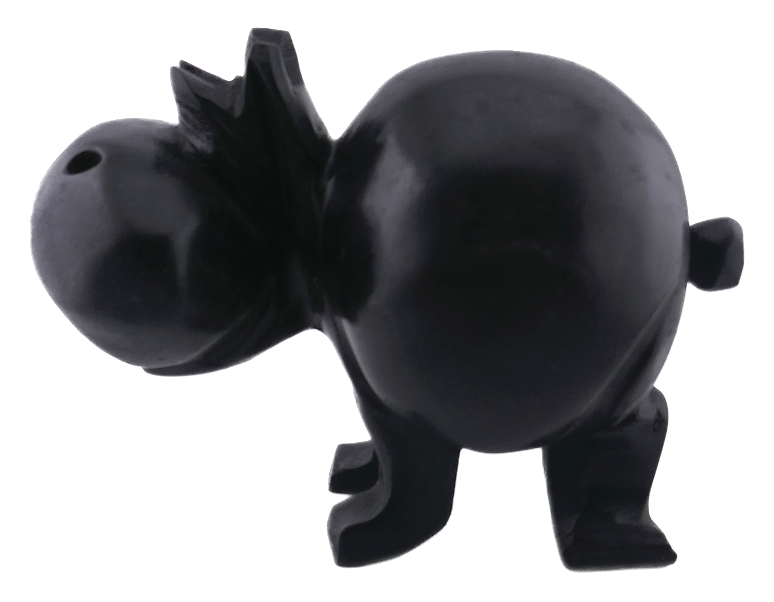 Famille d'hippopotames africains de 5 // Sculptures en bois faites à la main // Fabriqué au Sénégal