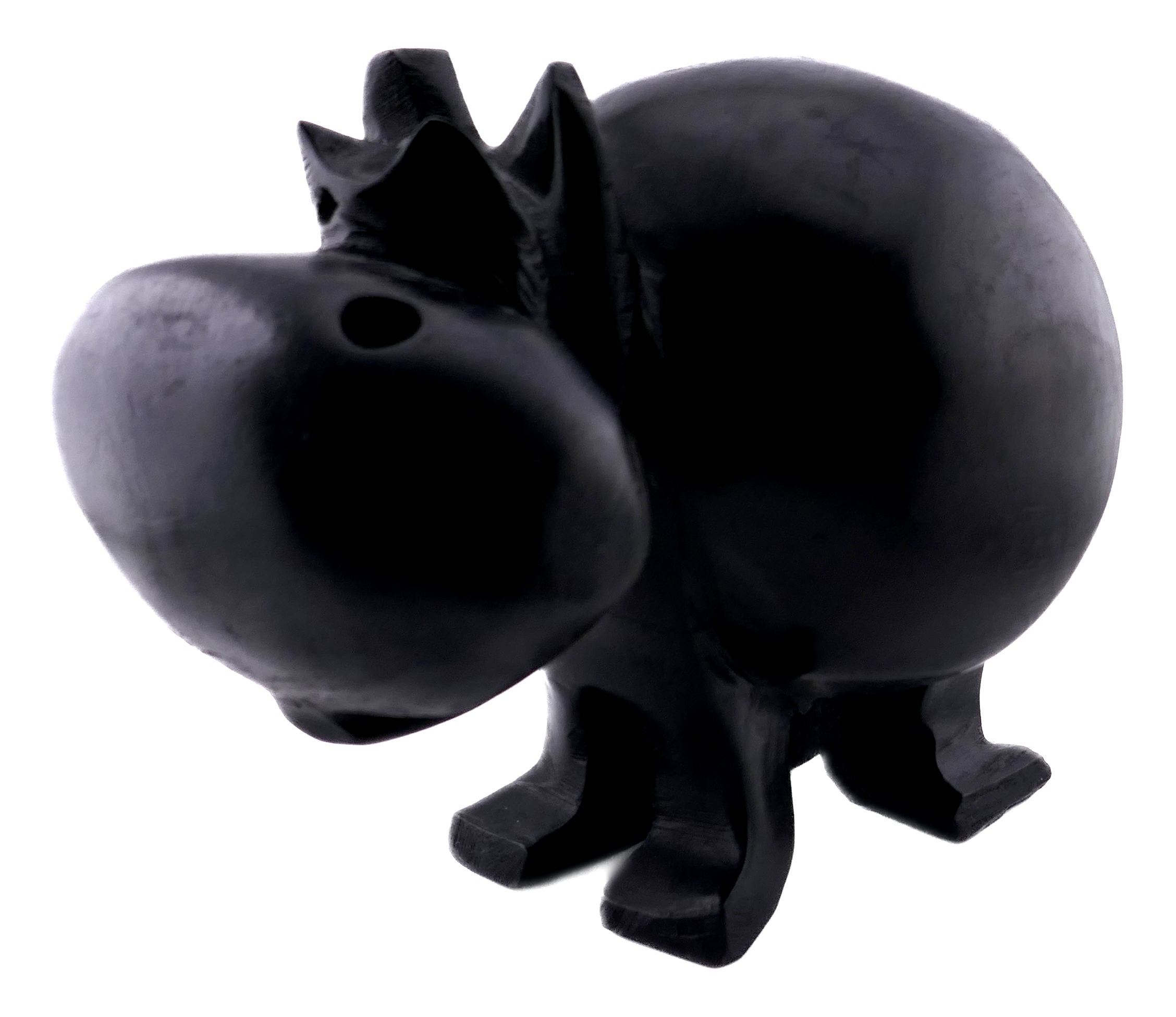 Famille d'hippopotames africains de 5 // Sculptures en bois faites à la main // Fabriqué au Sénégal