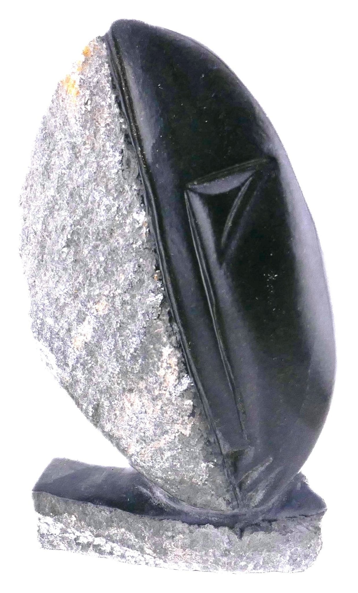 Abstract Face African Art Stone Sculpture // 15 cm, 2kg by Zimbabwe Shona Artists // with Storycard - FriendlyTradingCo