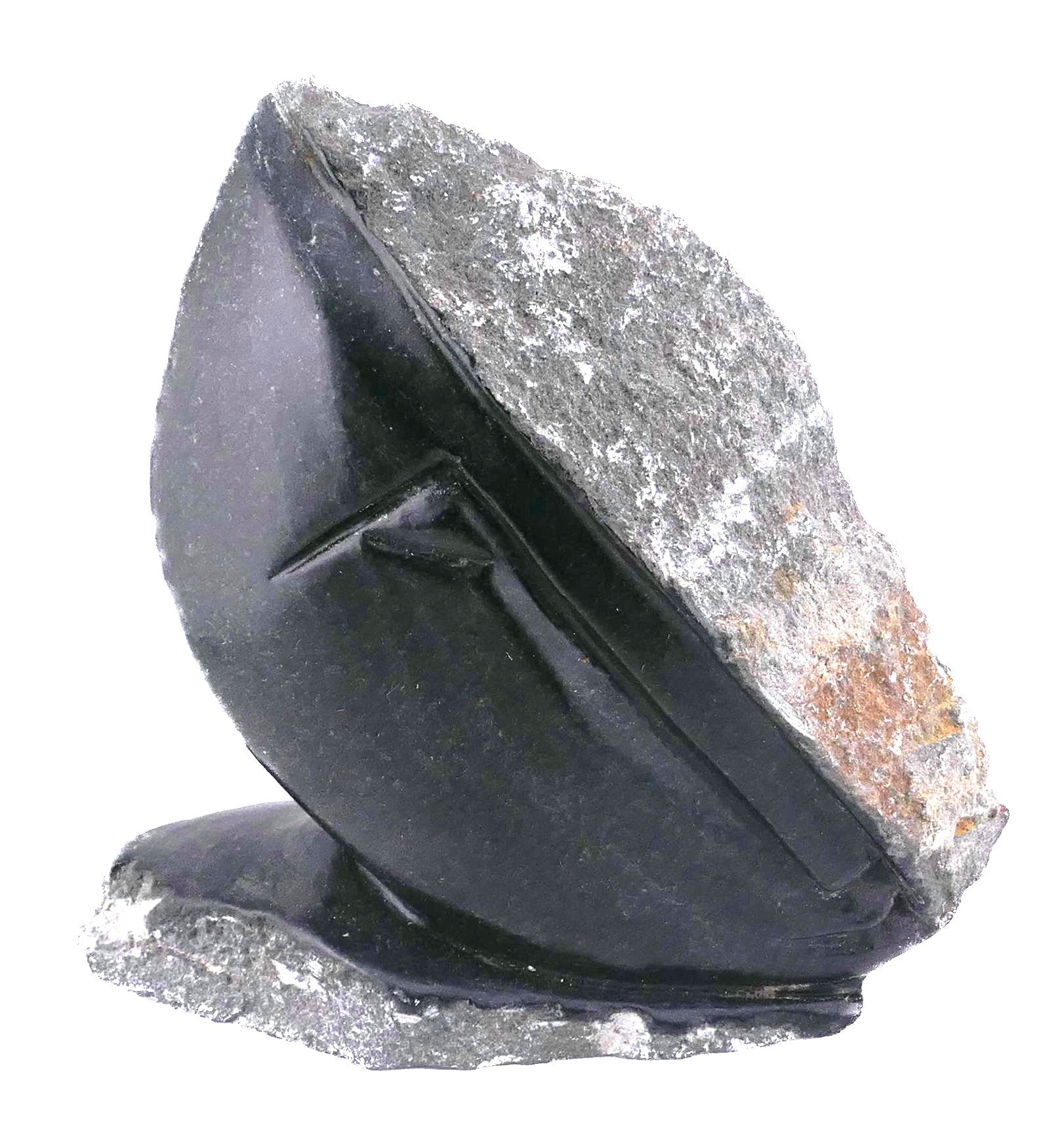 Abstract Face African Art Stone Sculpture // 15 cm, 2kg by Zimbabwe Shona Artists // with Storycard - FriendlyTradingCo