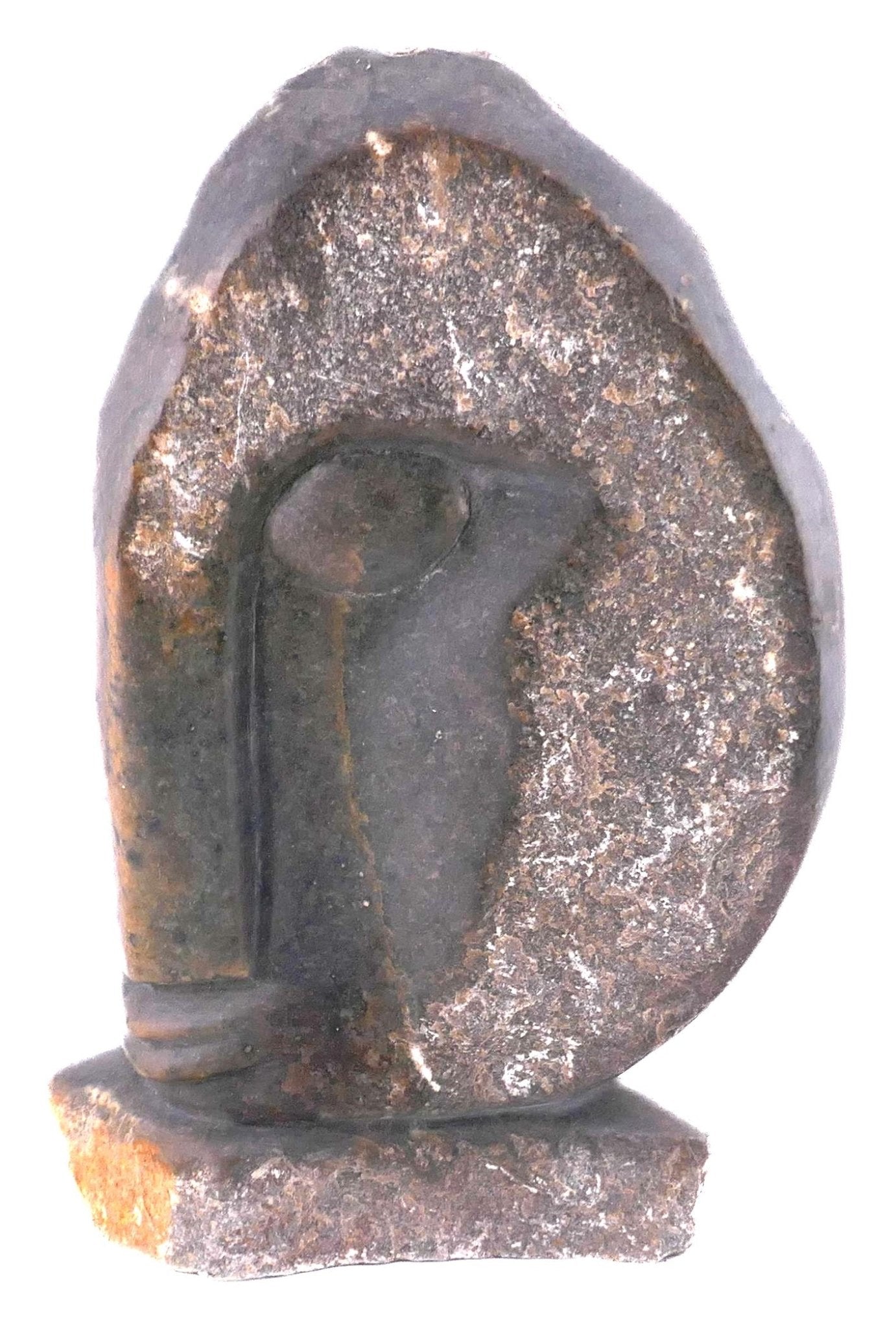 Abstract Face African Art Stone Sculpture21 cm, 2kg by Zimbabwe Shona Artists // with Storycard - FriendlyTradingCo