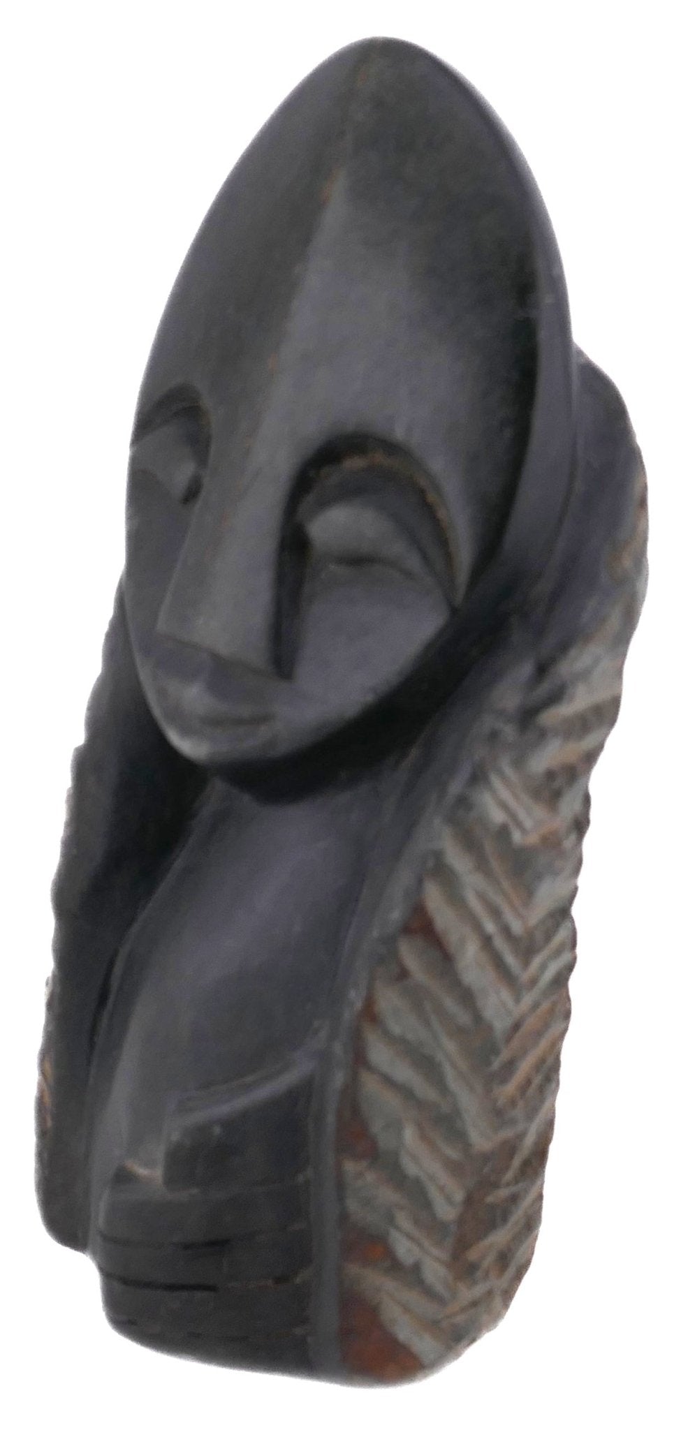Abstract Wise Thinker African Art Serpentine Sculpture 15 cm by Zimbabwe Shona Artists // with Storycard - FriendlyTradingCo