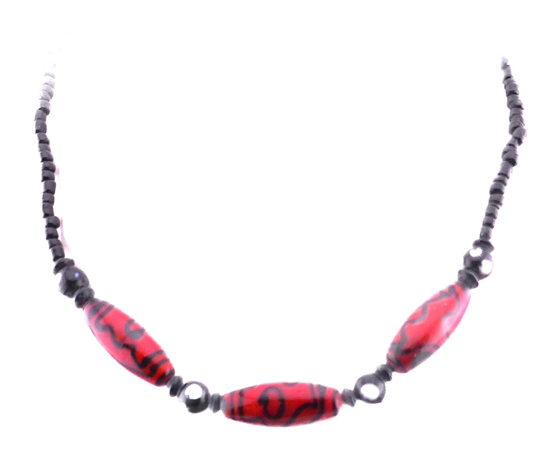 African beaded Necklace - light // 18
