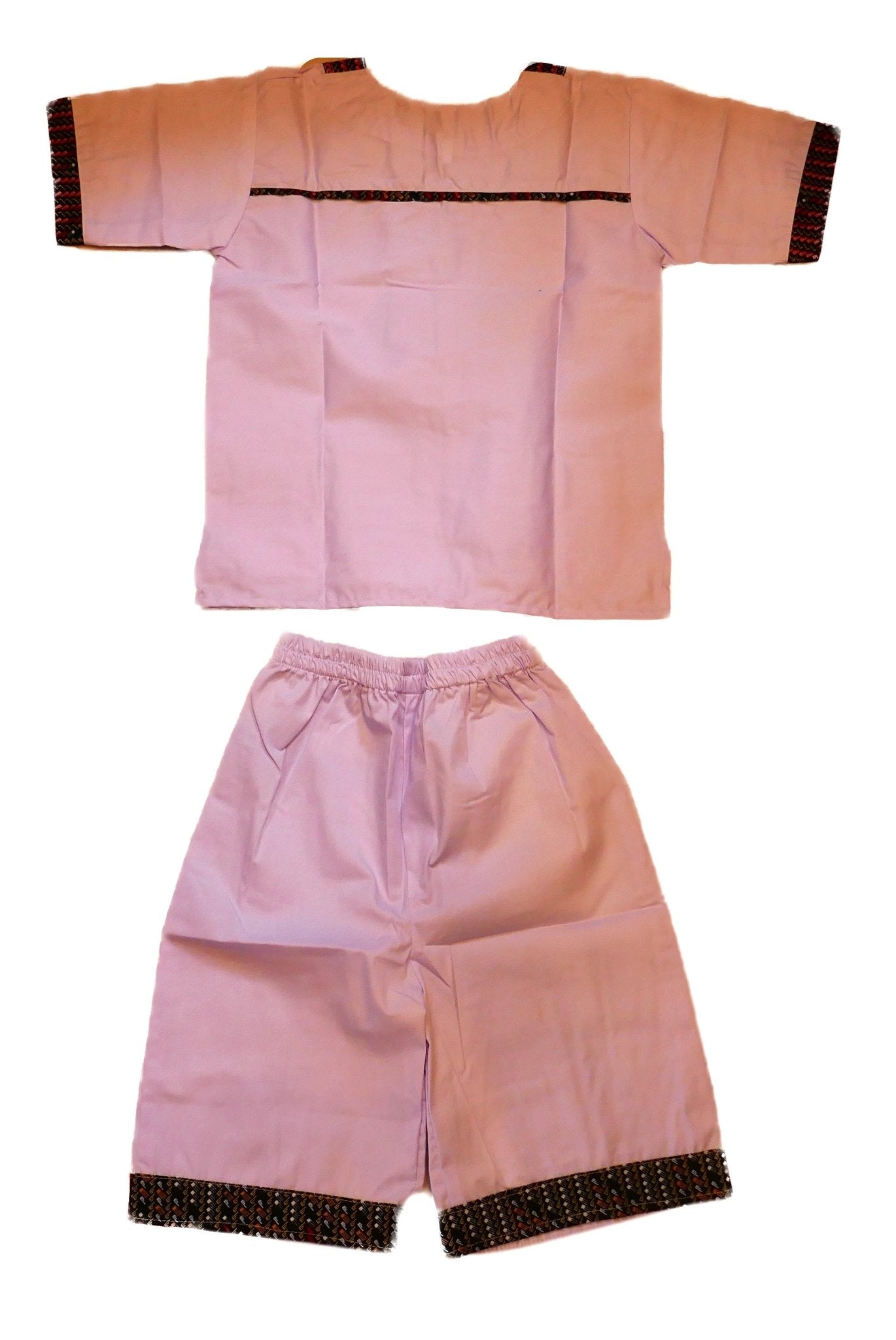 African Dashiki Shirt & Shorts set for Boys and Girls // White with African colours // Contemporary design // Ages from 8 - 14 depending on child`s size - FriendlyTradingCo