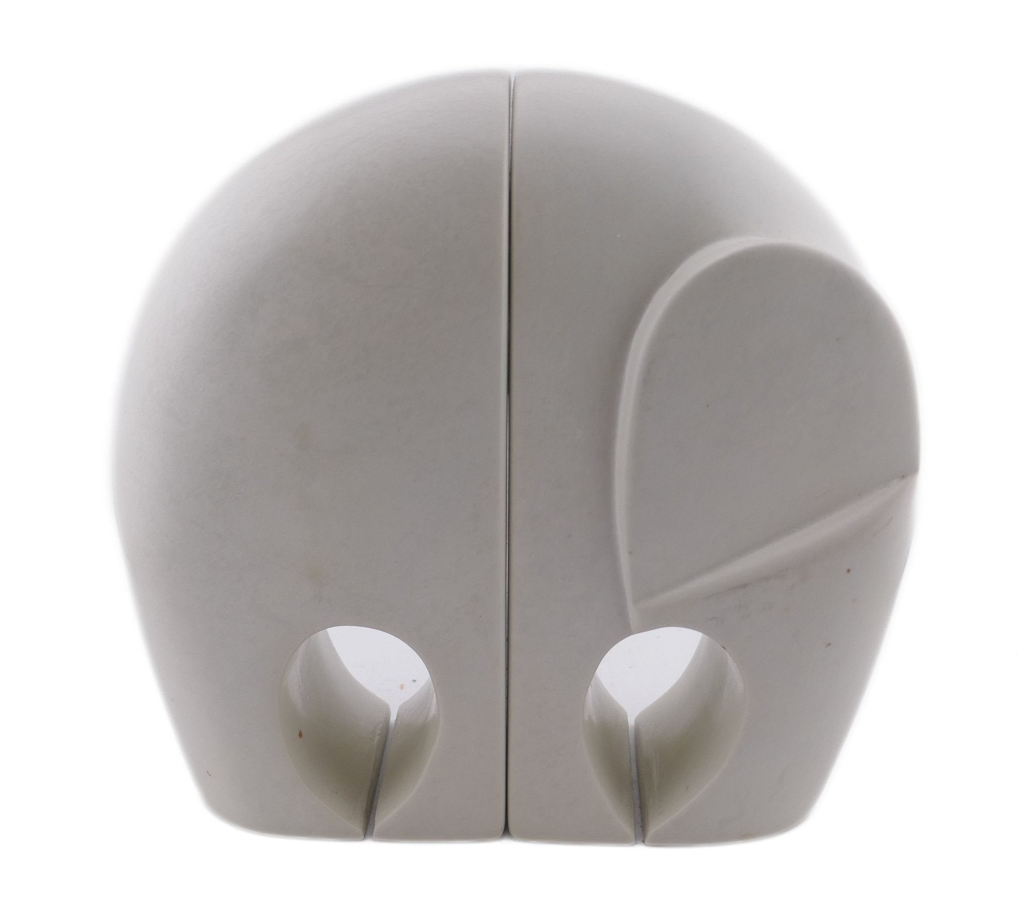 African Elephant Bookends - White // Contemporary Stone Sculptures 17cm // Handcrafted in Stone with Story - card - FriendlyTradingCo
