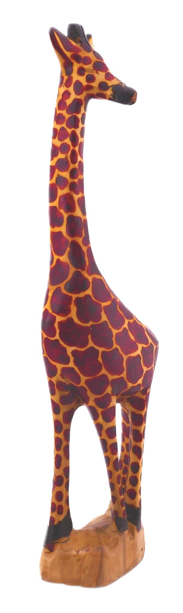 African Giraffe Carving in Wood // Handcrafted tall, heavy Jacaranda wood Giraffe Carving // 12 inch / 30 cm Giraffe // including storycard - FriendlyTradingCo