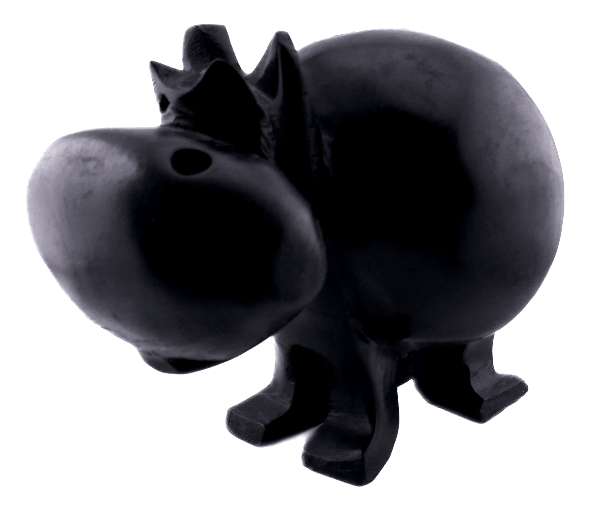 African Hippo, hand made wooden carving, made in Senegal, natural or black - FriendlyTradingCo