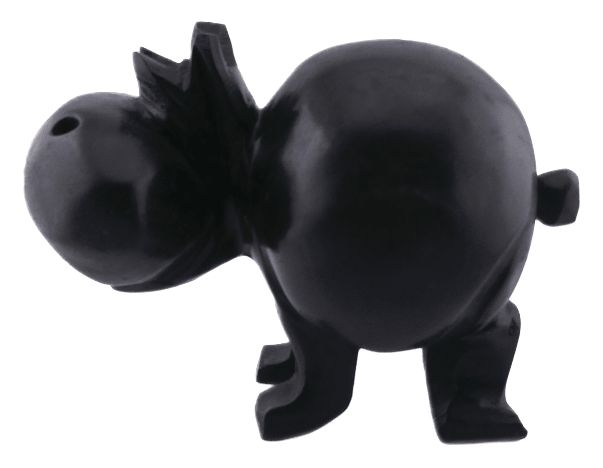 African Hippo, hand made wooden carving, made in Senegal, natural or black - FriendlyTradingCo