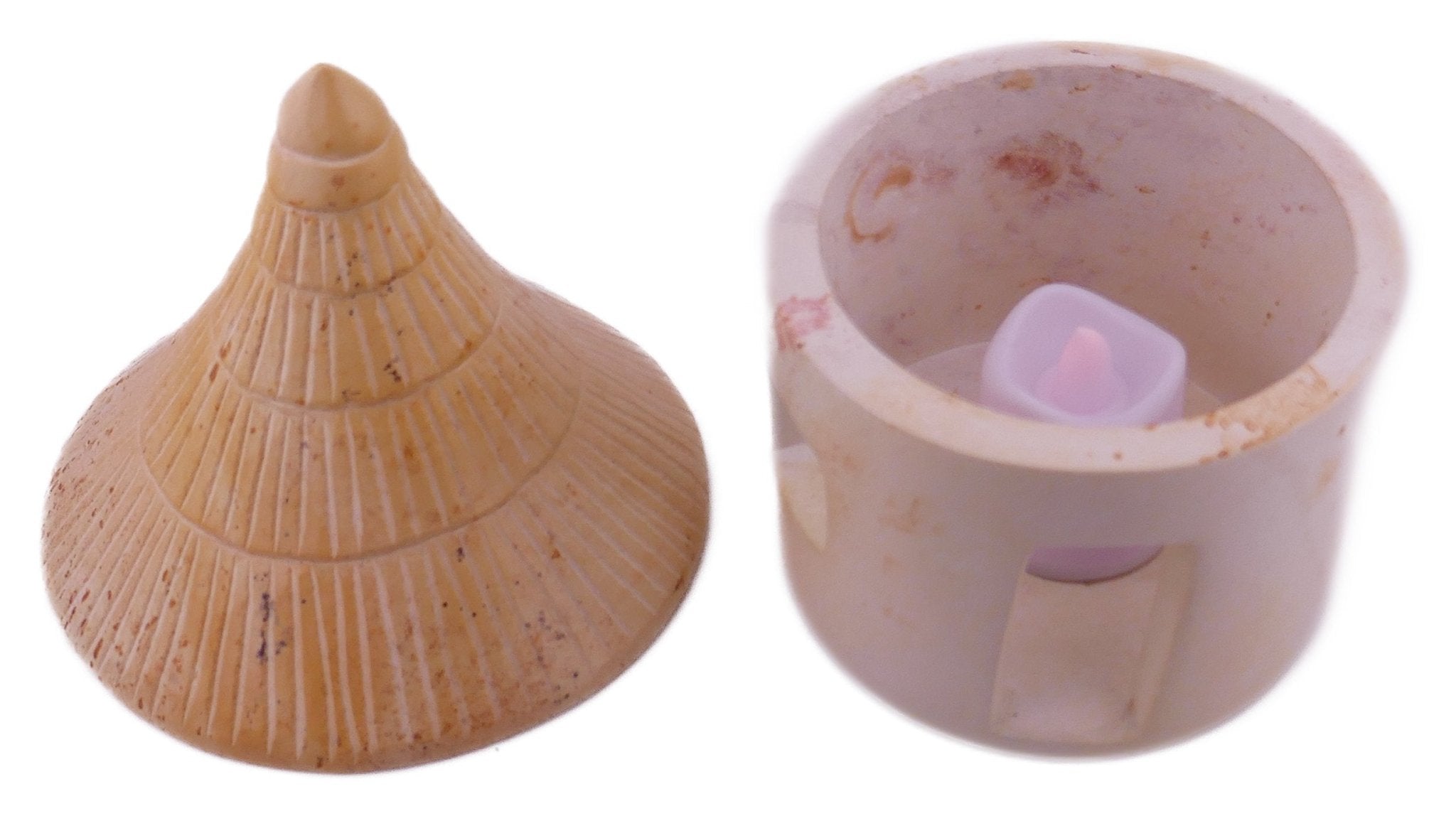 African Hut Design Tealight Candle Lamp hand made 15cm with Storycard - FriendlyTradingCo