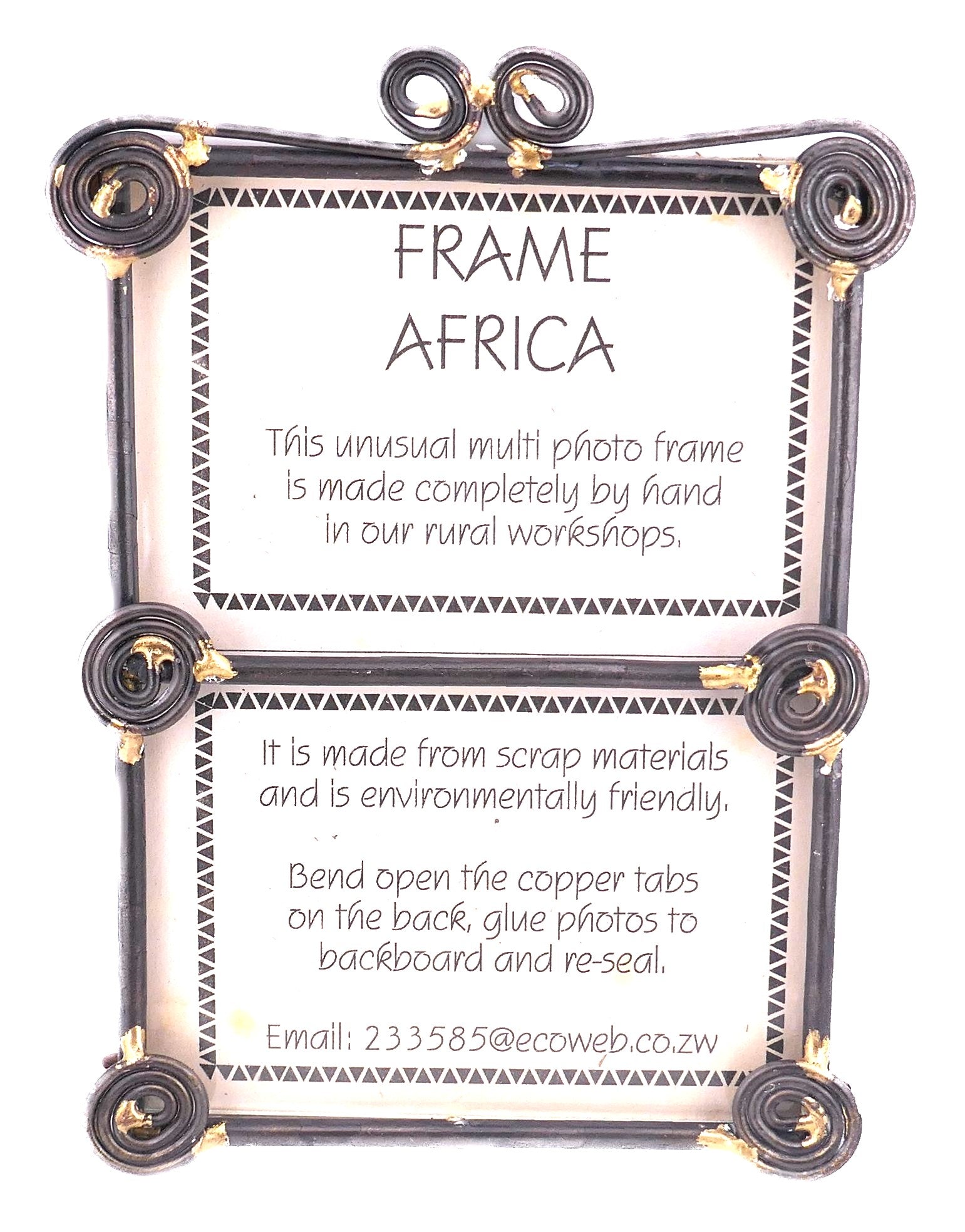 African Metal Photo Frame Circle of Life design // Several sizes // For Multiple photos // 6x 4 inch / 15 x 10 cm photos // 2 or 4 photos - FriendlyTradingCo