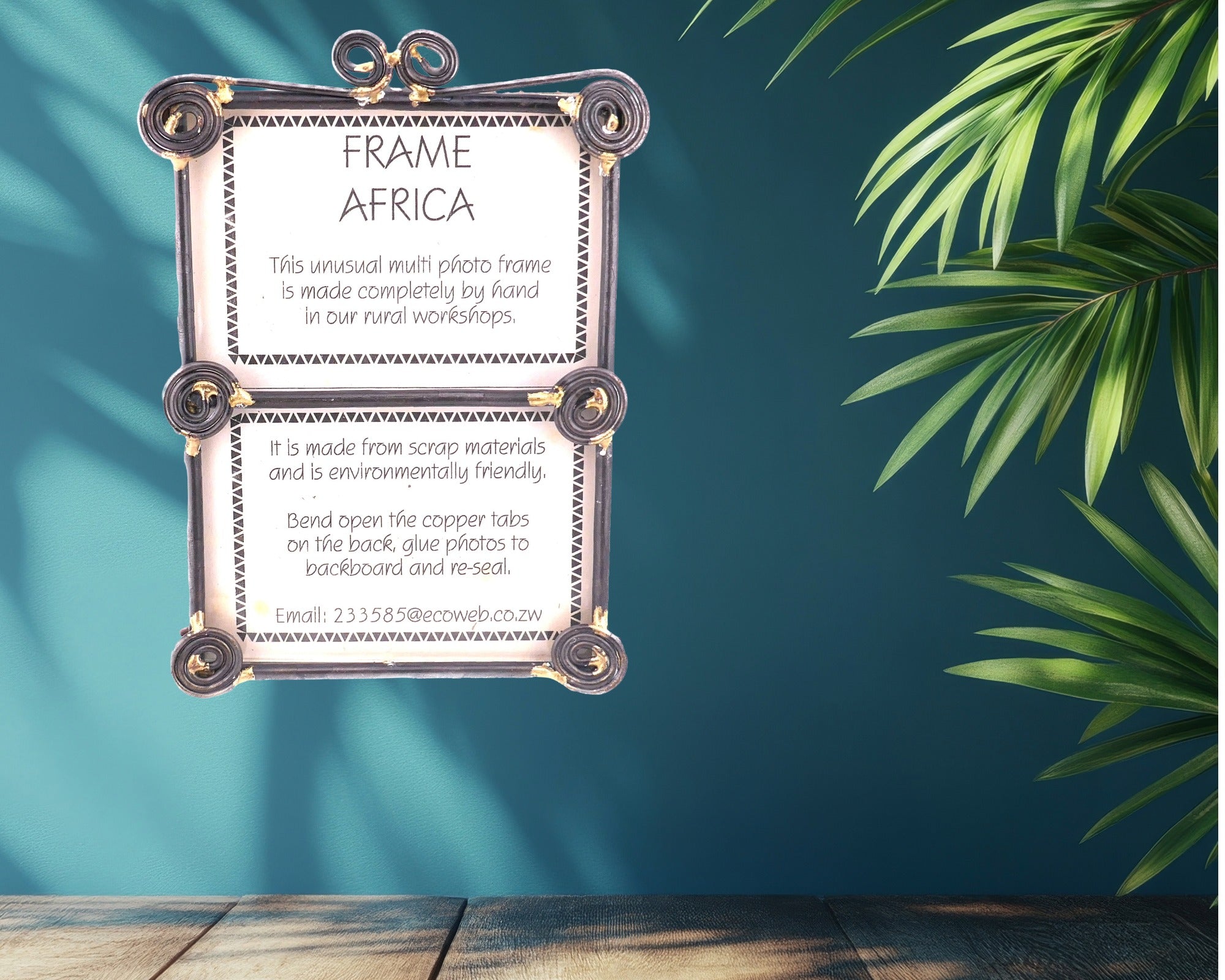 African Metal Photo Frame Circle of Life design // Several sizes // For Multiple photos // 6x 4 inch / 15 x 10 cm photos // 2 or 4 photos - FriendlyTradingCo