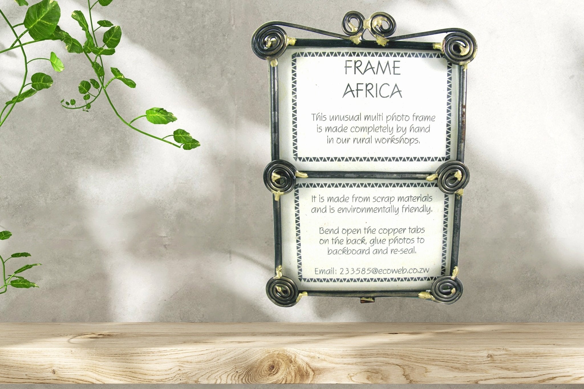 African Metal Photo Frame Circle of Life design // Several sizes // For Multiple photos // 6x 4 inch / 15 x 10 cm photos // 2 or 4 photos - FriendlyTradingCo