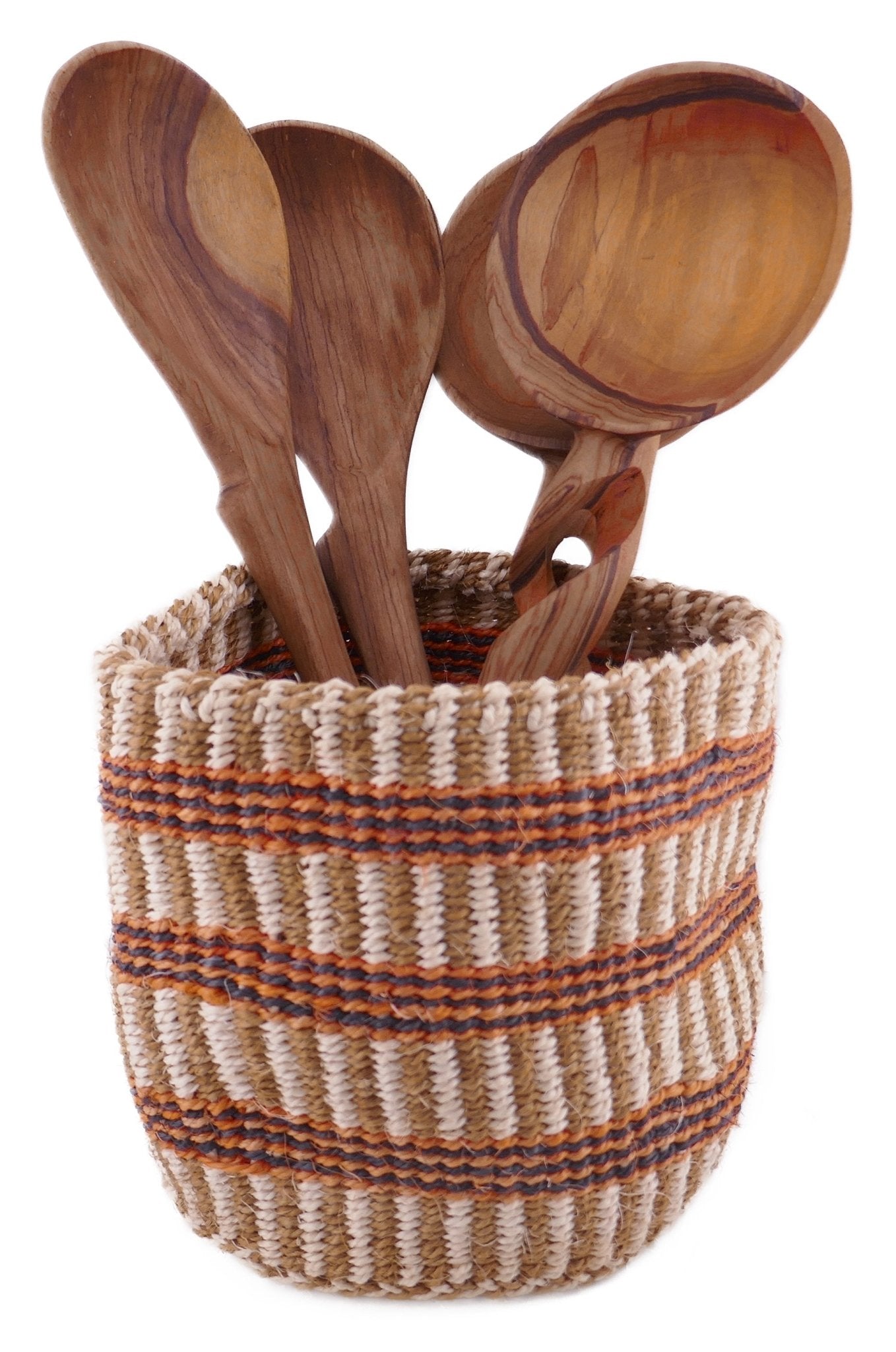 African Plant / Storage Basket / Kiondo Woven Sisal Planter / 23 cm / 9 inch wide / Naturals and browns - FriendlyTradingCo
