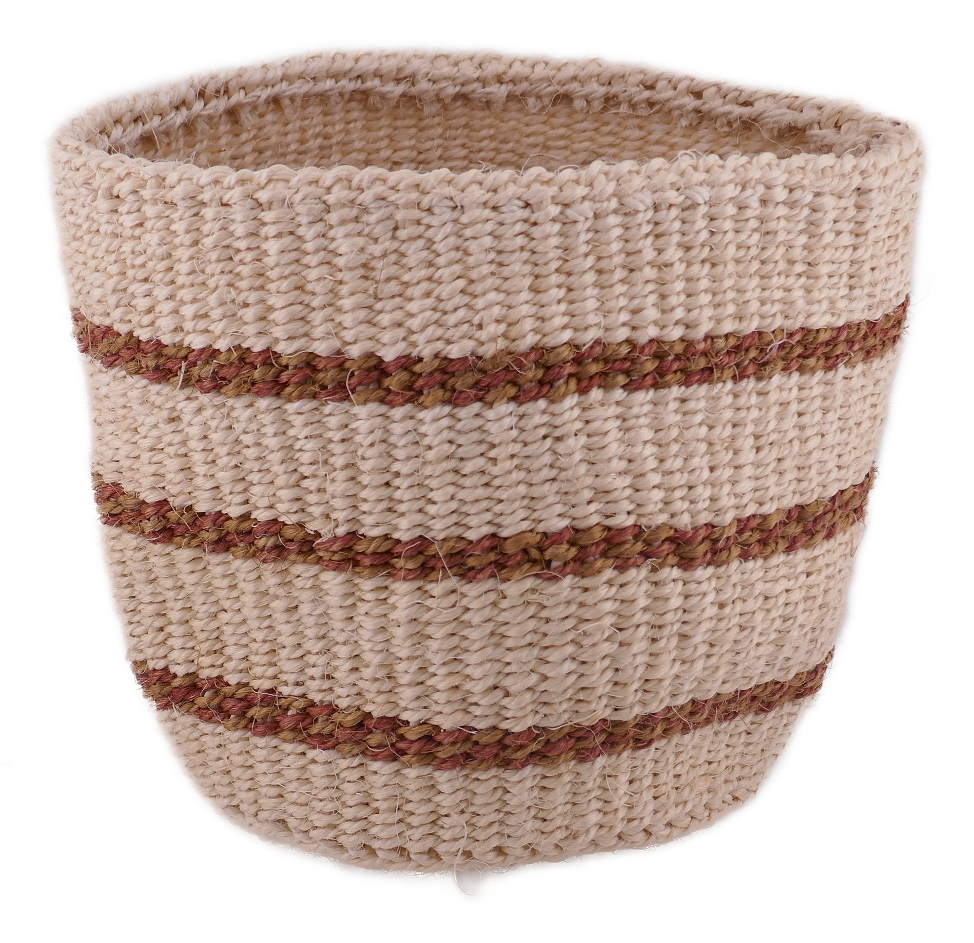 African Plant / Storage Basket / Kiondo Woven Sisal Planter / 23 cm / 9 inch wide / Naturals and browns - FriendlyTradingCo