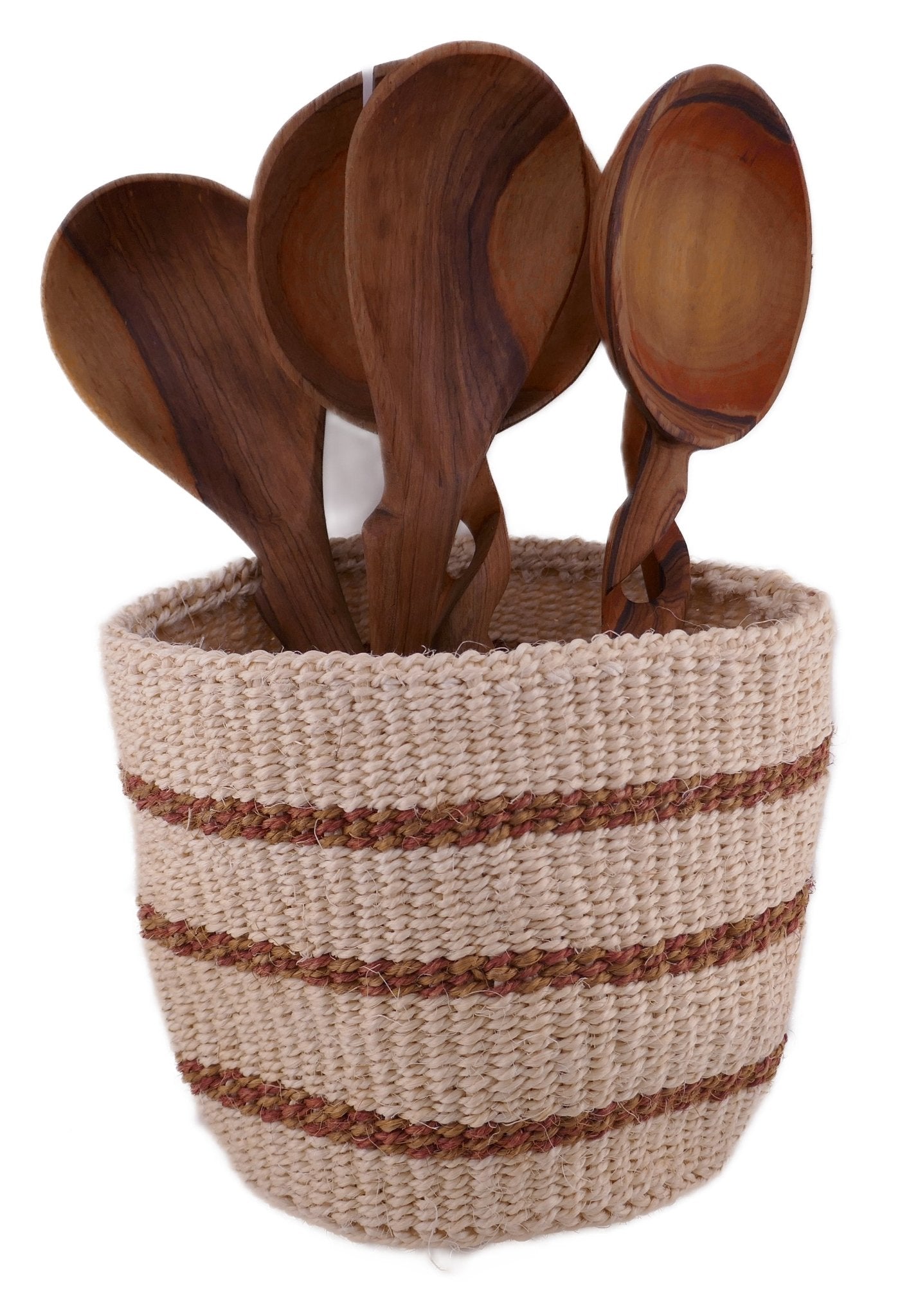 African Plant / Storage Basket / Kiondo Woven Sisal Planter / 23 cm / 9 inch wide / Naturals and browns - FriendlyTradingCo