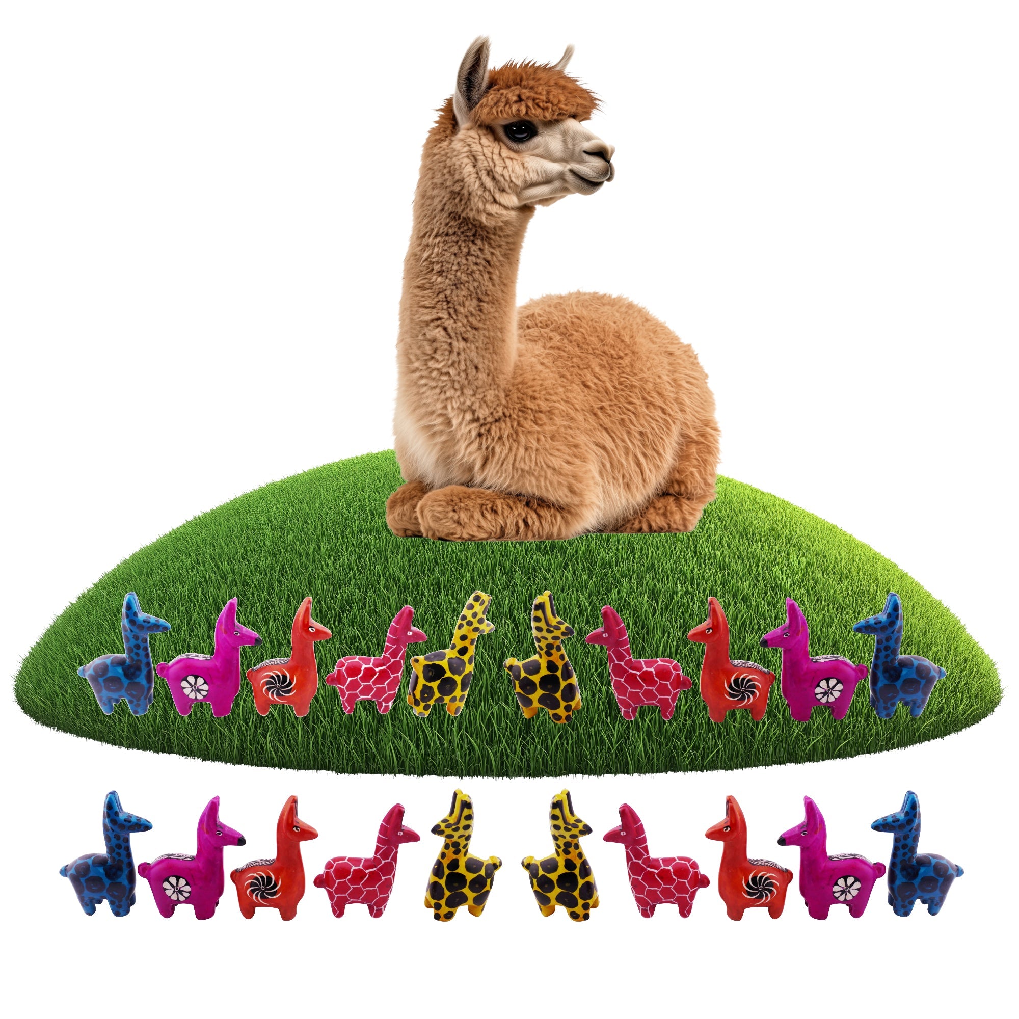 African Stone Alpaca // Llama Sculpture 7 x 5 cm // handcrafted in Africa +storycard - FriendlyTradingCo