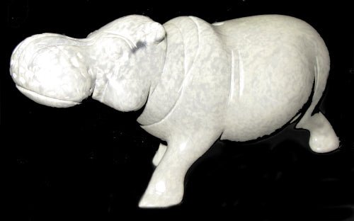 African Stone Hippo Sculpture // 10 or 20cm // Handcrafted in Kenya // with Storycard - FriendlyTradingCo