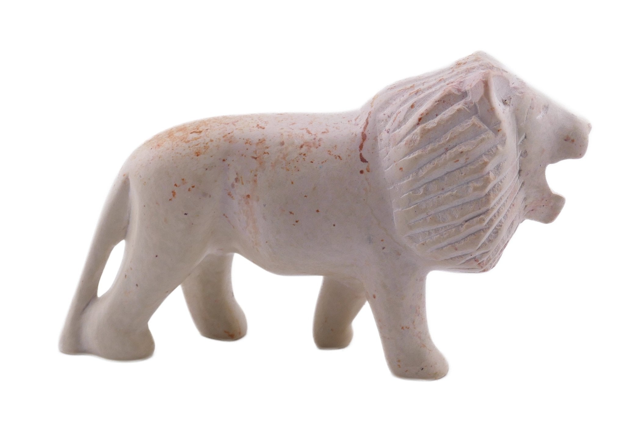 African Stone Lion Sculpture 20cm or 10 cm handcrafted in Africa - FriendlyTradingCo