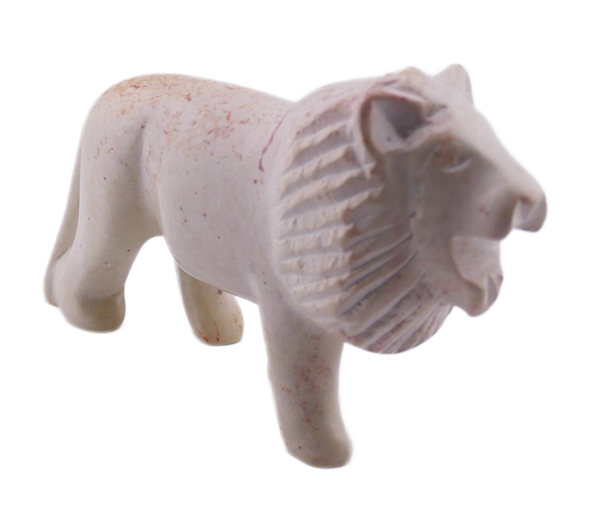 African Stone Lion Sculpture 20cm or 10 cm handcrafted in Africa - FriendlyTradingCo