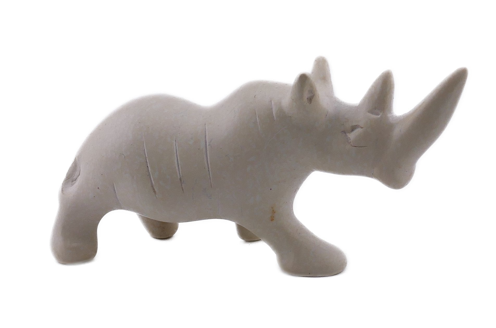 African Stone Rhino Sculpture // 20, 10 or 5 cm // Handcrafted - with storycard - FriendlyTradingCo