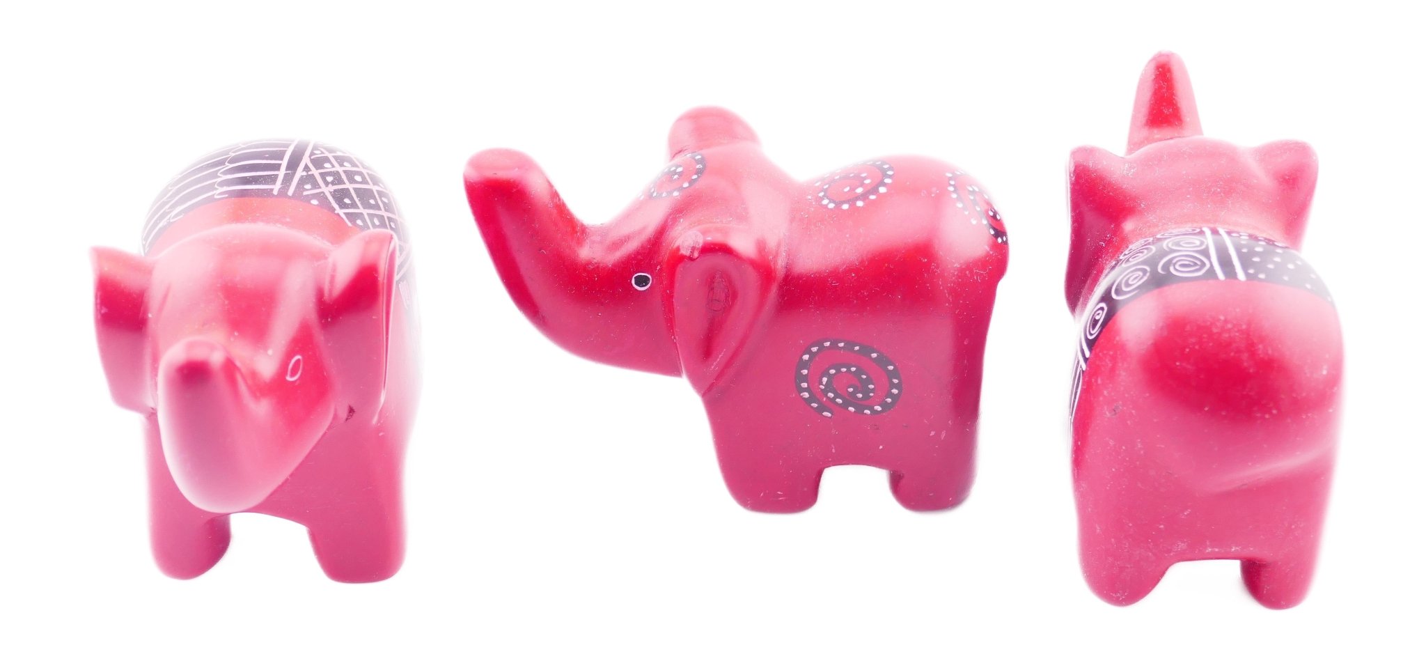 African Stone Small Red Elephant Sculpture // 8 x 5cm // Natural Stone Design + Storycard - FriendlyTradingCo