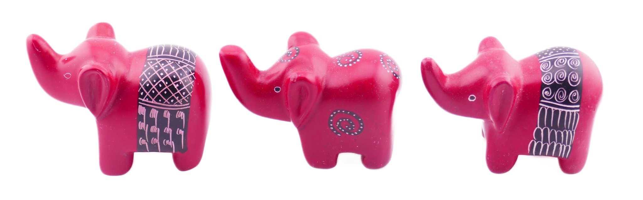 African Stone Small Red Elephant Sculpture // 8 x 5cm // Natural Stone Design + Storycard - FriendlyTradingCo