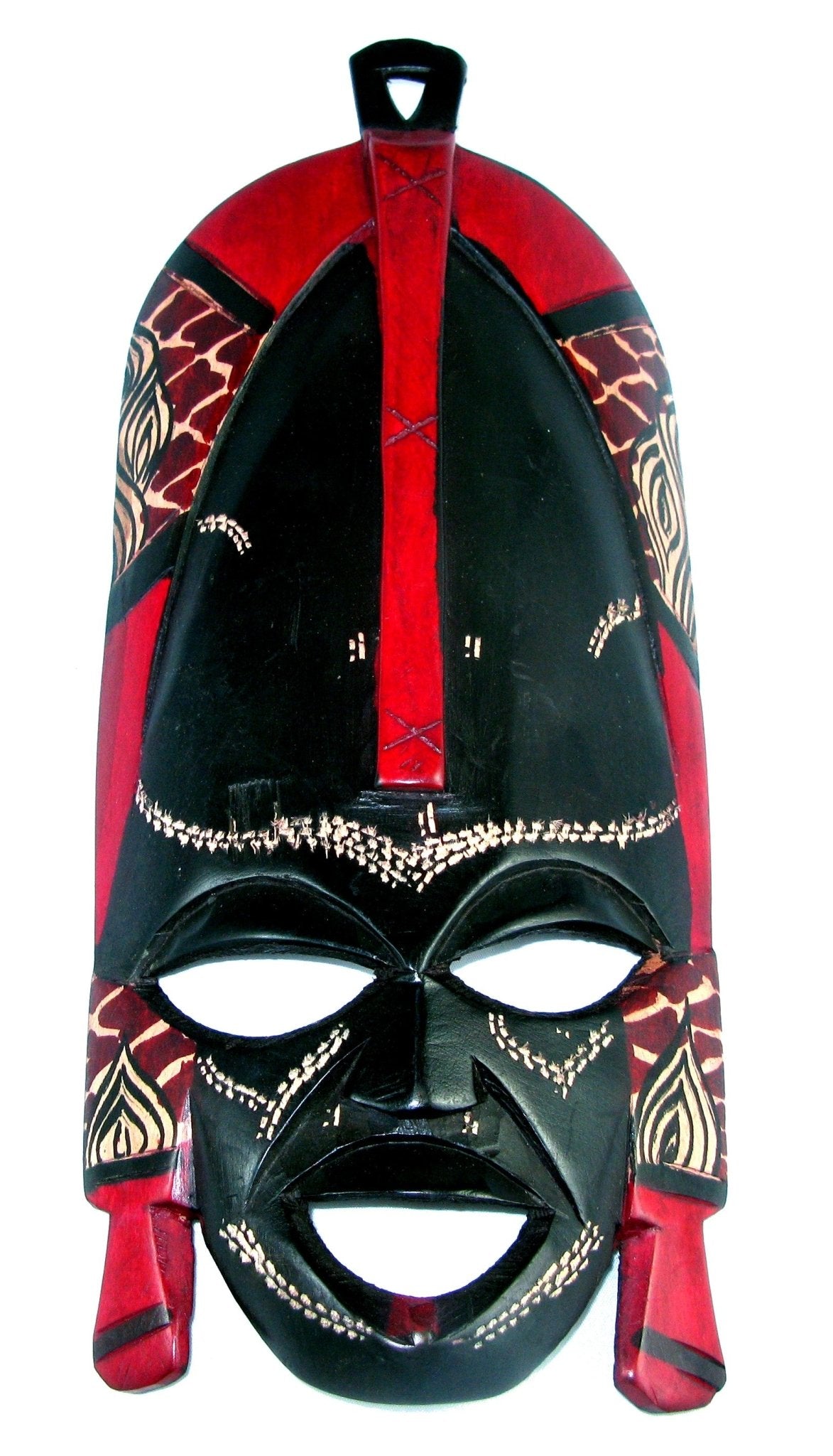 African Traditional Maasai Warrior Mask // Wooden Devil Mask // Three Designs 23 cm / 27 cm or 38 cm long // with Story - card - FriendlyTradingCo