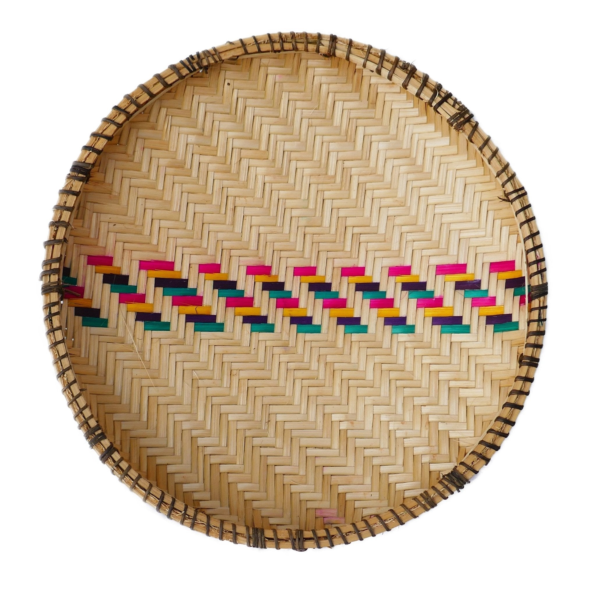 African Winnowing Reed Tray // Serving Basket 40 - 44 x 5 cm // Wall Decoration // Serving Platter Bread Snacks Fruit // Many designs - FriendlyTradingCo