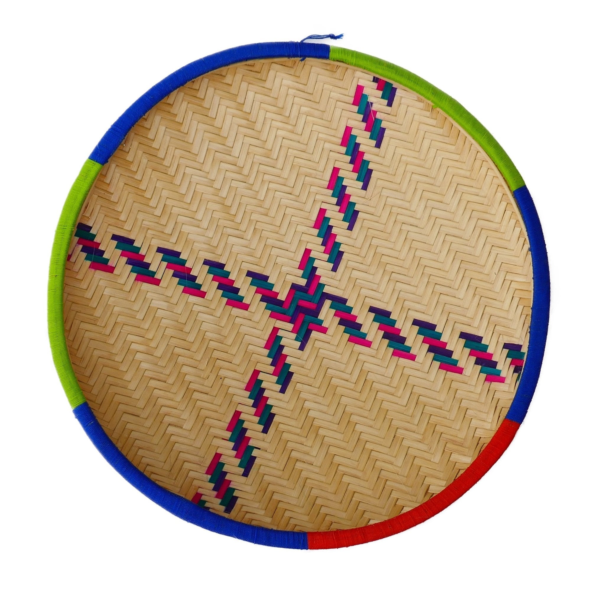 African Winnowing Reed Tray // Serving Basket 40 - 44 x 5 cm // Wall Decoration // Serving Platter Bread Snacks Fruit // Many designs - FriendlyTradingCo