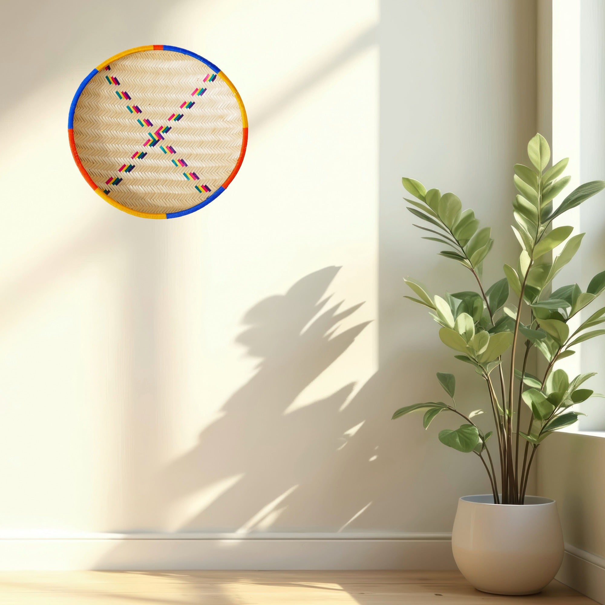 African Winnowing Reed Tray // Serving Basket 40 - 44 x 5 cm // Wall Decoration // Serving Platter Bread Snacks Fruit // Many designs - FriendlyTradingCo