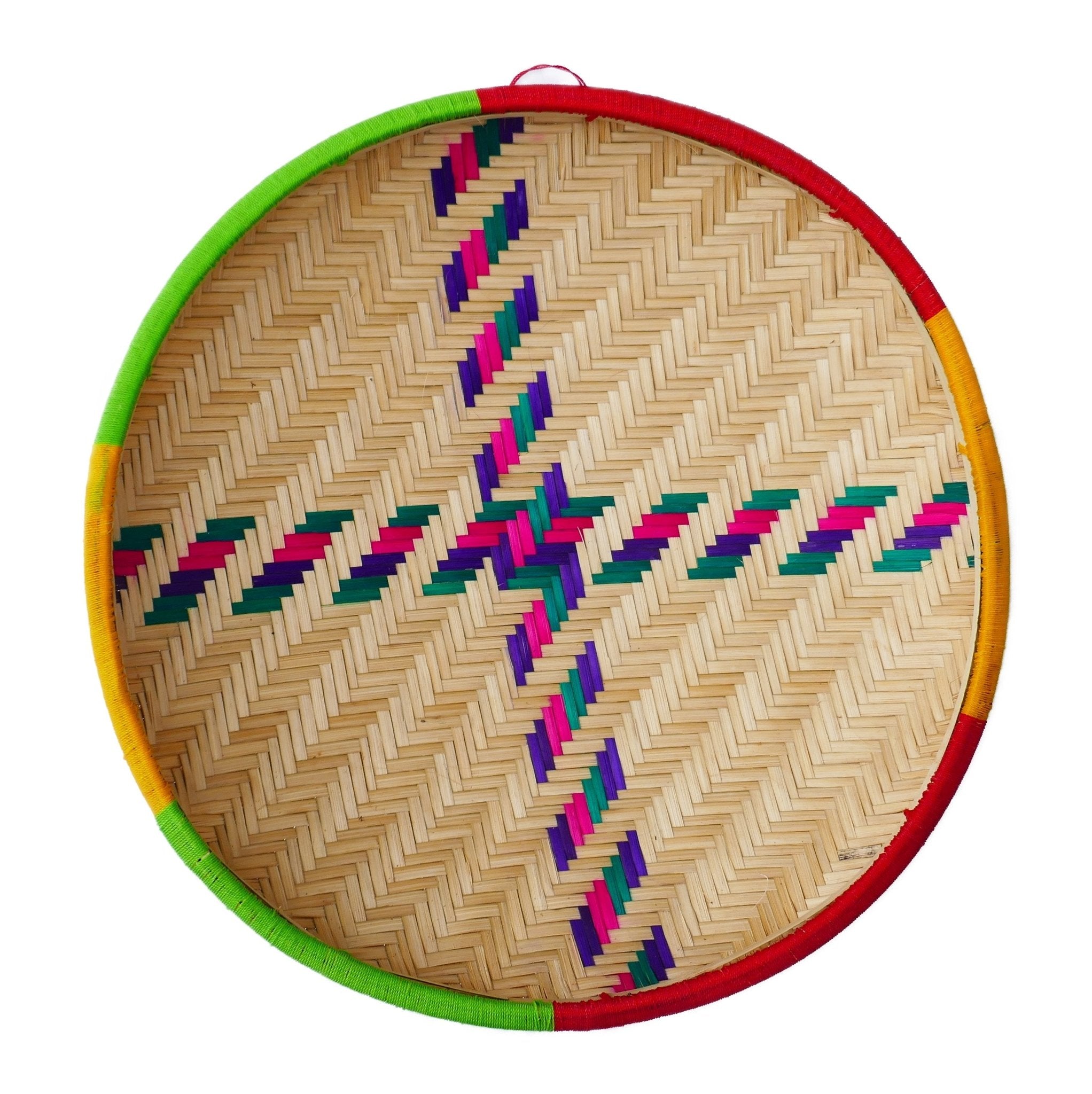 African Winnowing Reed Tray // Serving Basket 40 - 44 x 5 cm // Wall Decoration // Serving Platter Bread Snacks Fruit // Many designs - FriendlyTradingCo