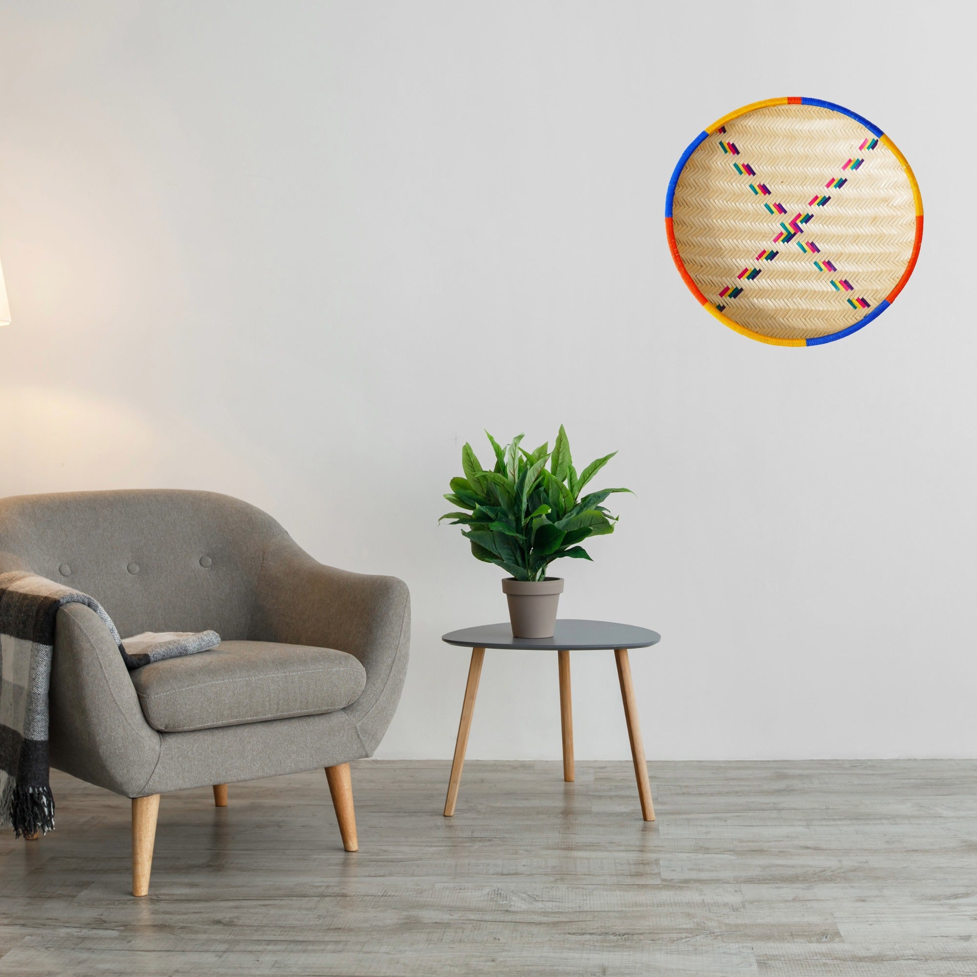 African Winnowing Reed Tray // Serving Basket 40 - 44 x 5 cm // Wall Decoration // Serving Platter Bread Snacks Fruit // Many designs - FriendlyTradingCo