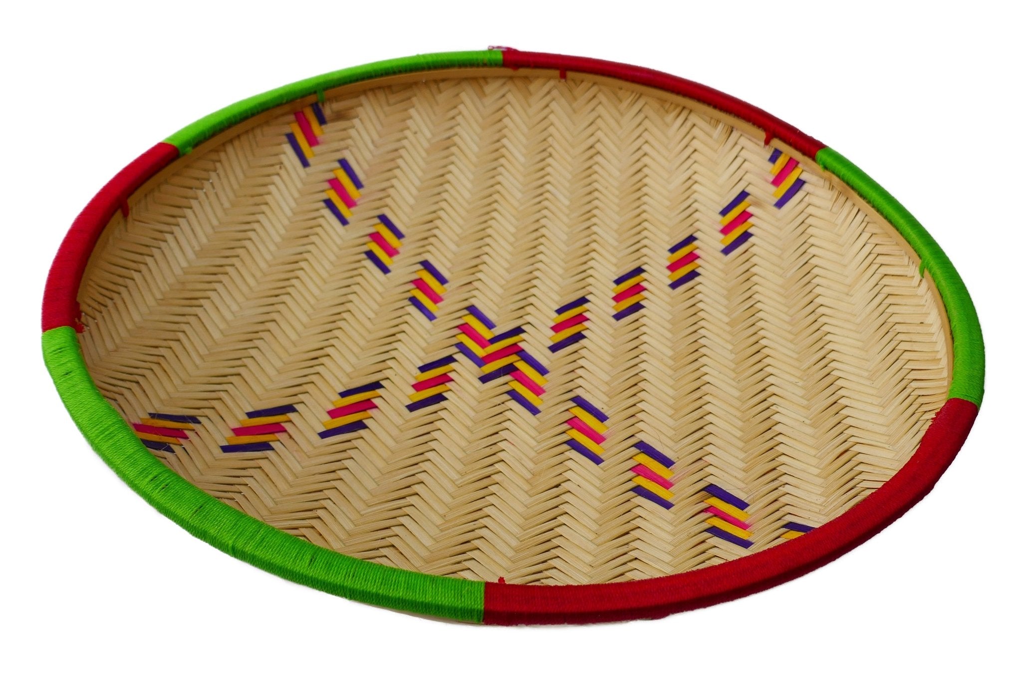 African Winnowing Reed Tray // Serving Basket 40 - 44 x 5 cm // Wall Decoration // Serving Platter Bread Snacks Fruit // Many designs - FriendlyTradingCo