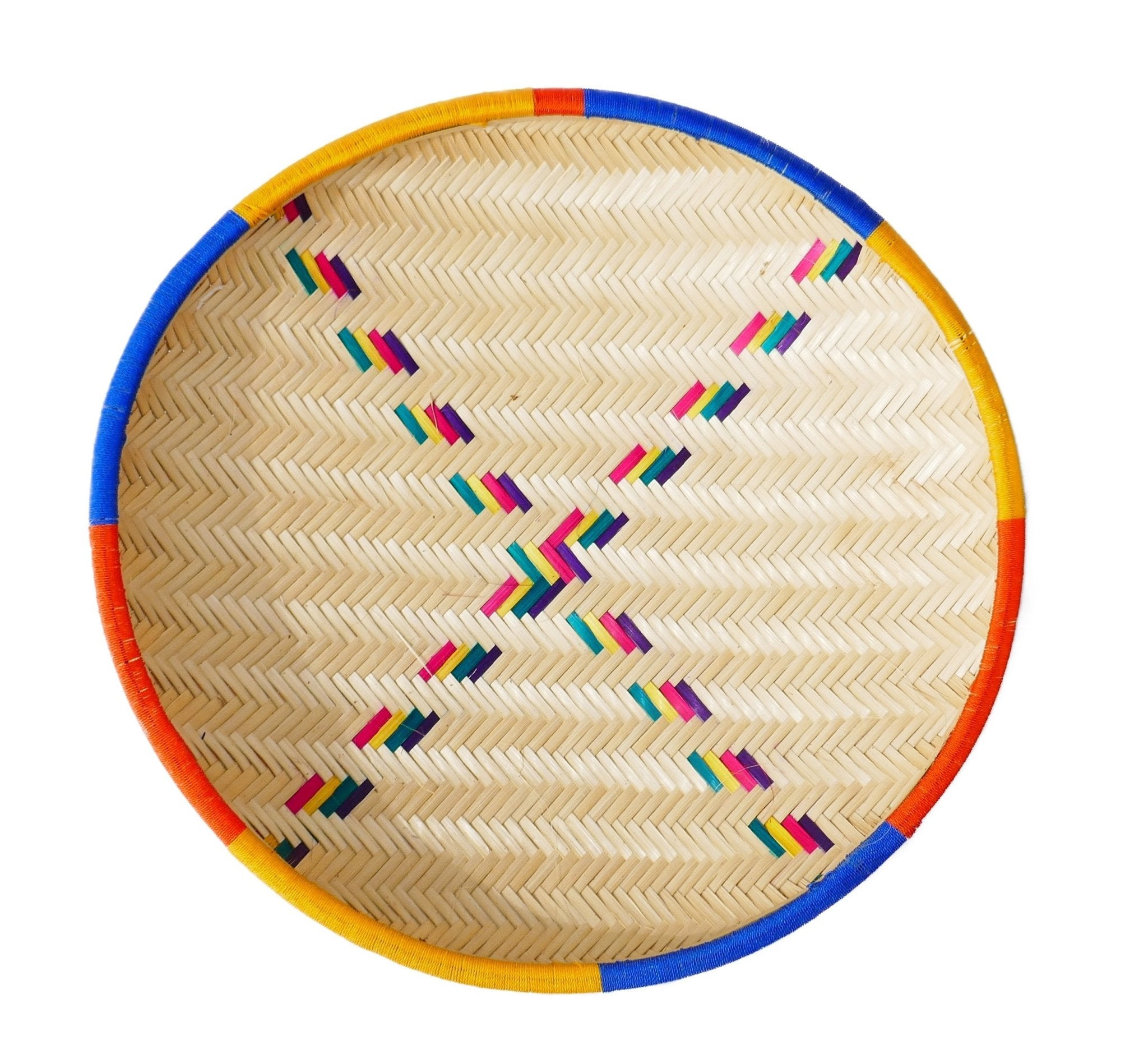 African Winnowing Reed Tray // Serving Basket 40 - 44 x 5 cm // Wall Decoration // Serving Platter Bread Snacks Fruit // Many designs - FriendlyTradingCo