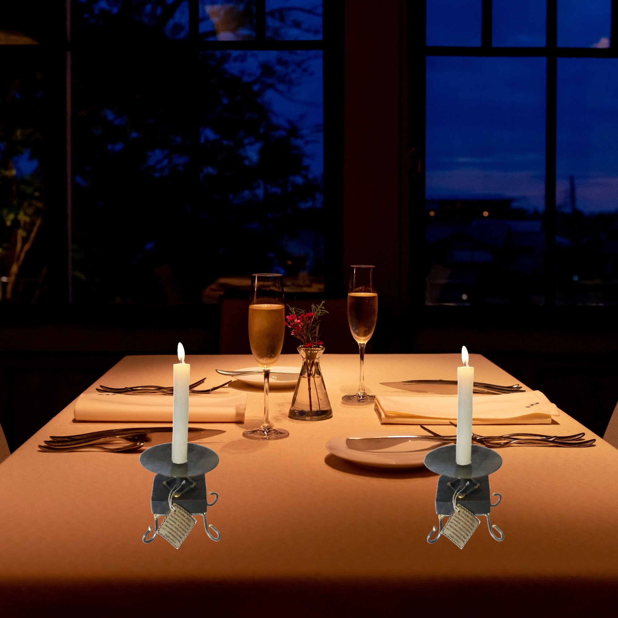 African Wood & Metal Tealight and Candle Holder // Handcrafted // with Story - card - FriendlyTradingCo