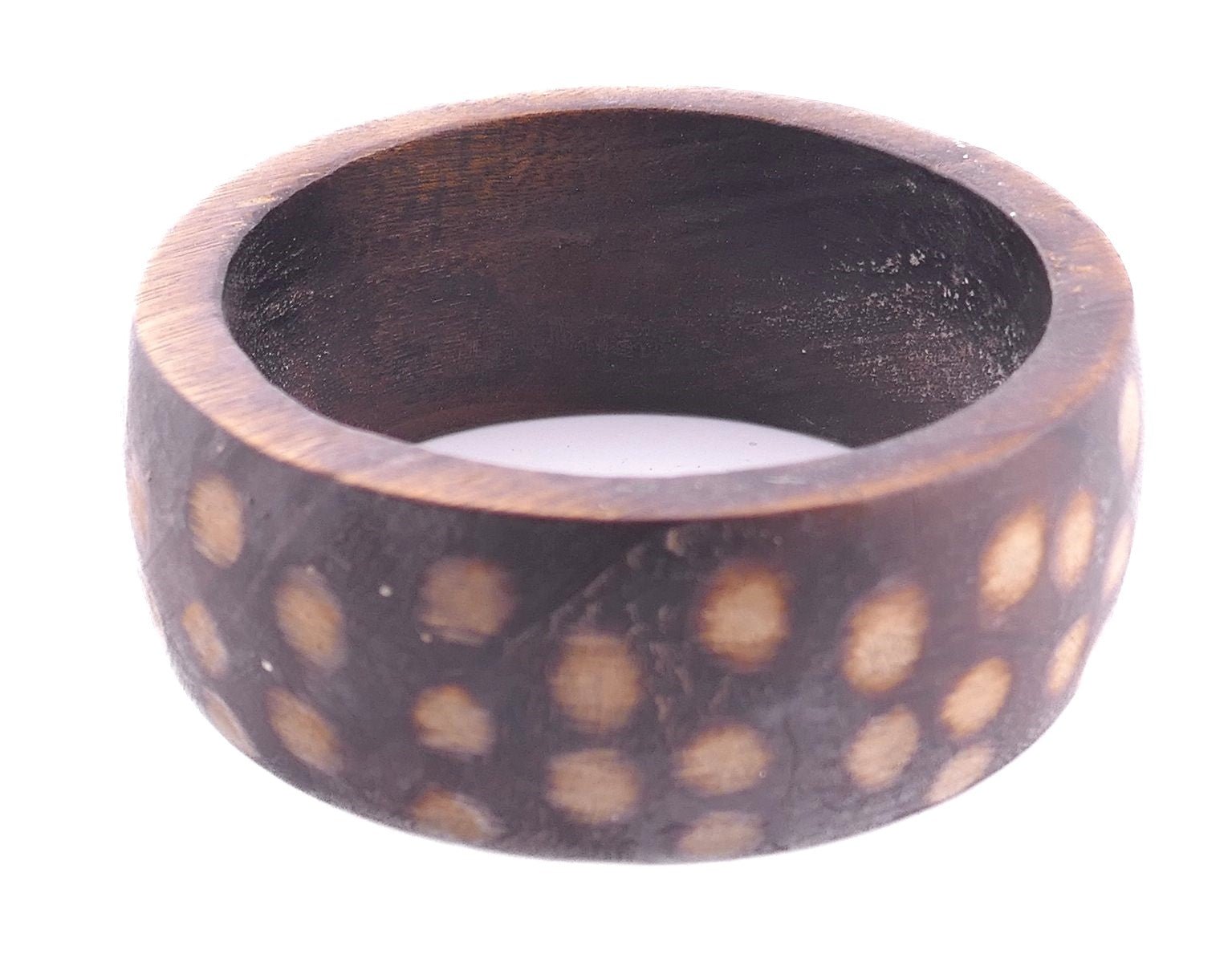 African wooden Bangles // 7 cm across (internal size) // 3 colourful designs // Hand made in Senegal, West Africa // with orange Presentation Pouch - FriendlyTradingCo