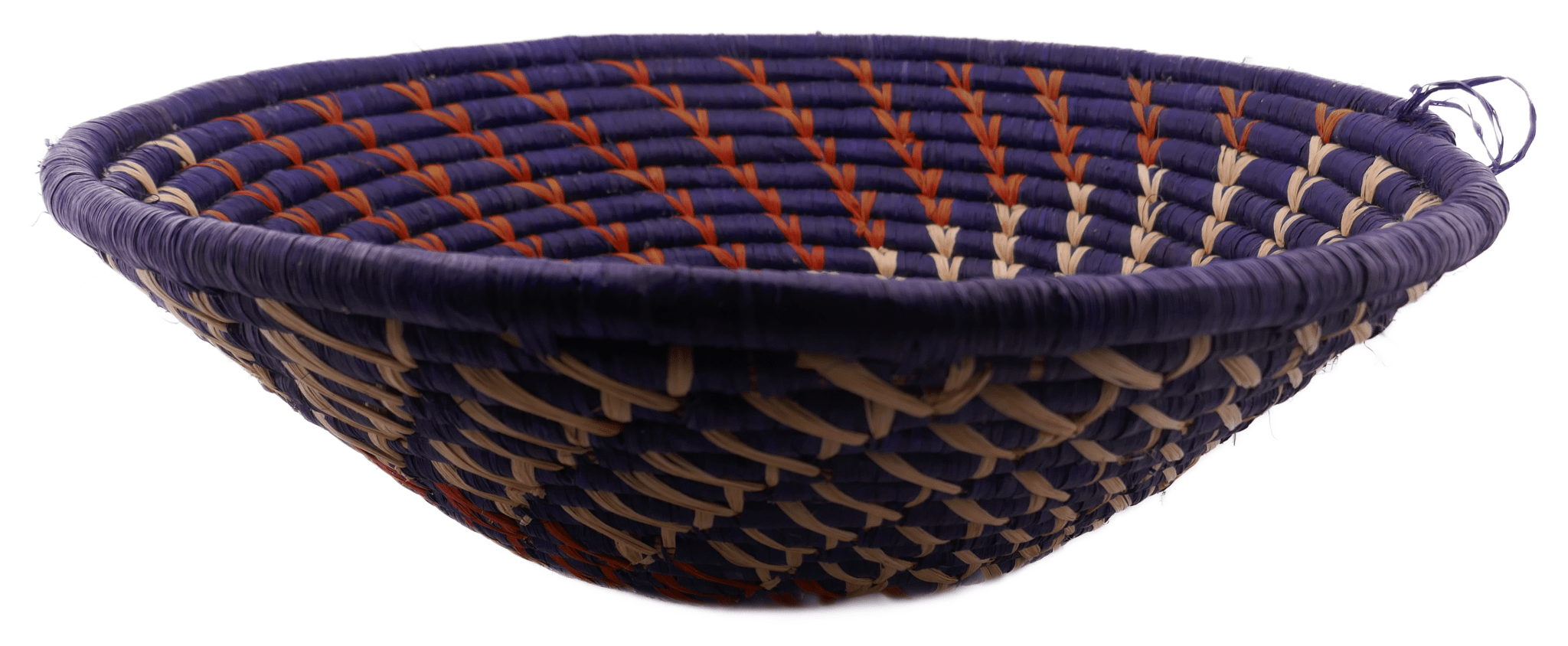 African Woven Basket - Handcrafted Fruit Bowl, 30cm, Black or Brown - FriendlyTradingCo