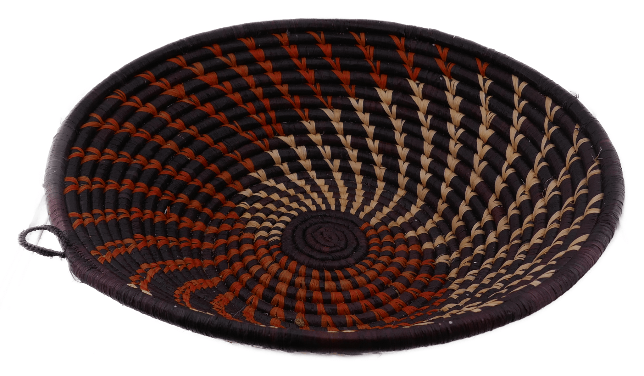 African Woven Basket - Handcrafted Fruit Bowl, 30cm, Black or Brown - FriendlyTradingCo