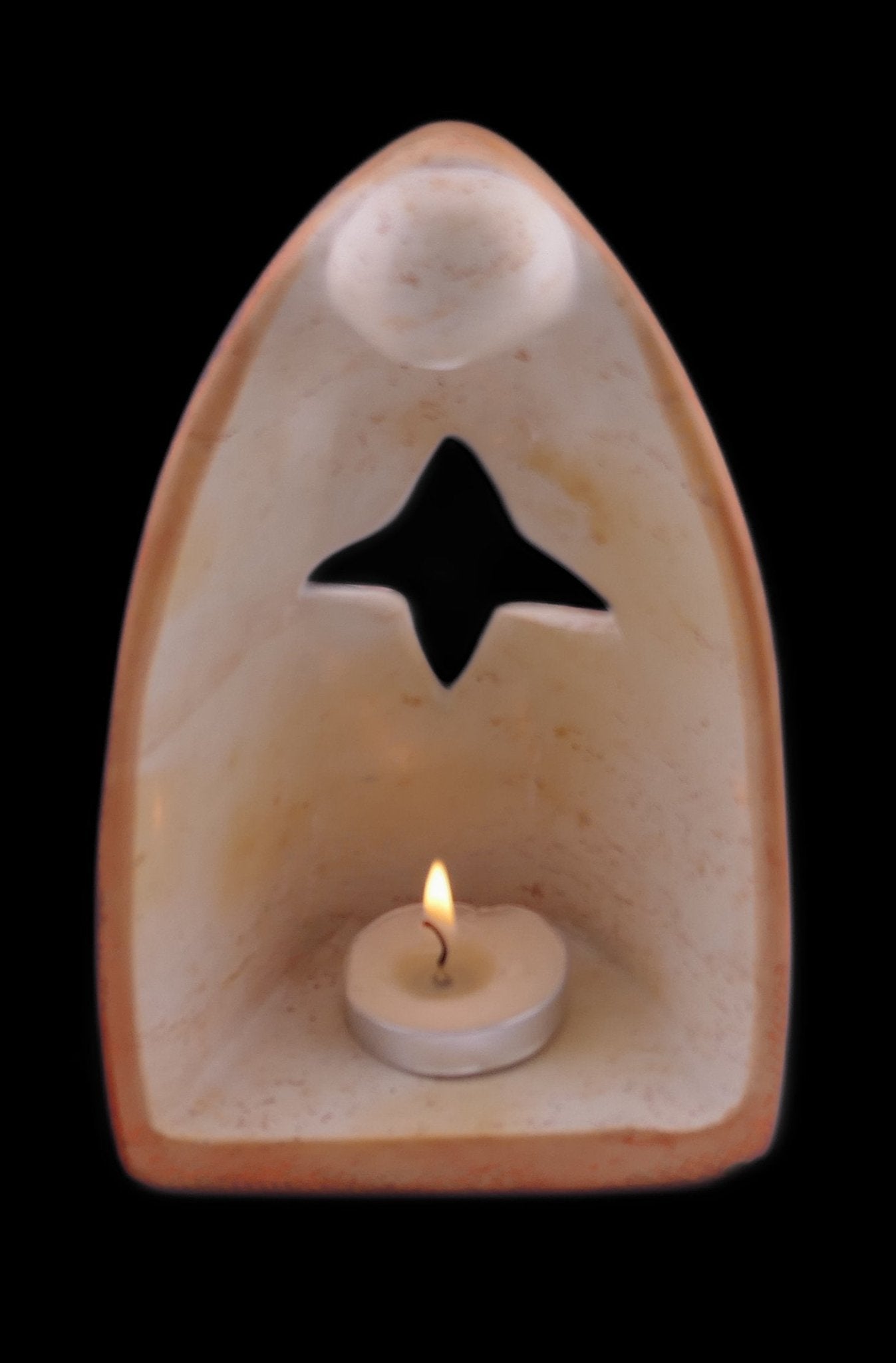 Angel Design Tealight Candle Lamp hand made 16cm with Storycard Orange - FriendlyTradingCo