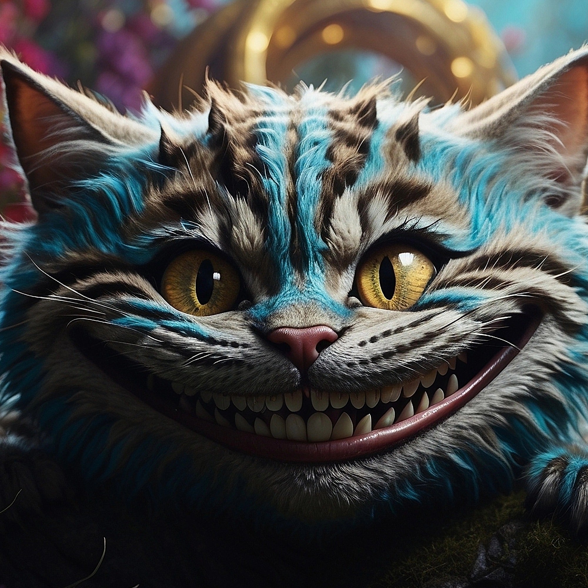 Cheshire cat // Alice's Adventures in Wonderland // handmade in stone 10 cm // with Story - card - FriendlyTradingCo