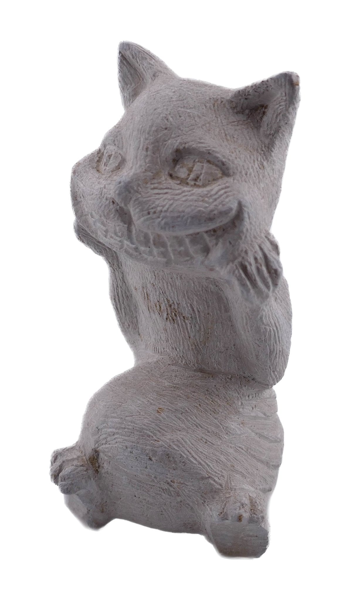 Cheshire cat // Alice's Adventures in Wonderland // handmade in stone 10 cm // with Story - card - FriendlyTradingCo