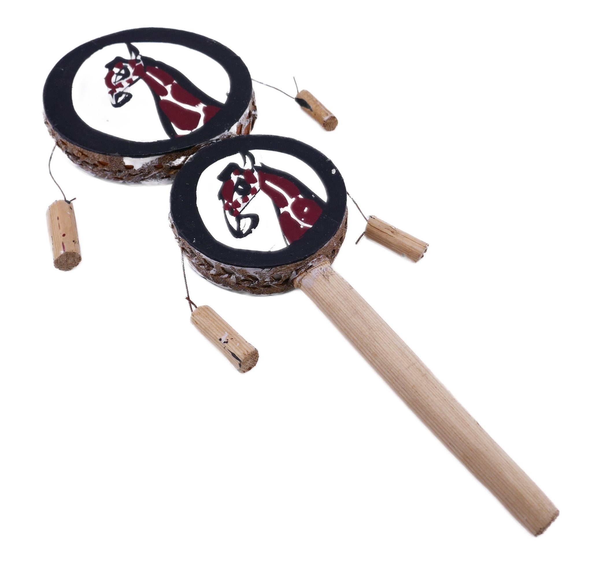 Childrens African Tic Toc Hand Drum handmade Festival Drum Tom Tom Bongo with Storycard - FriendlyTradingCo