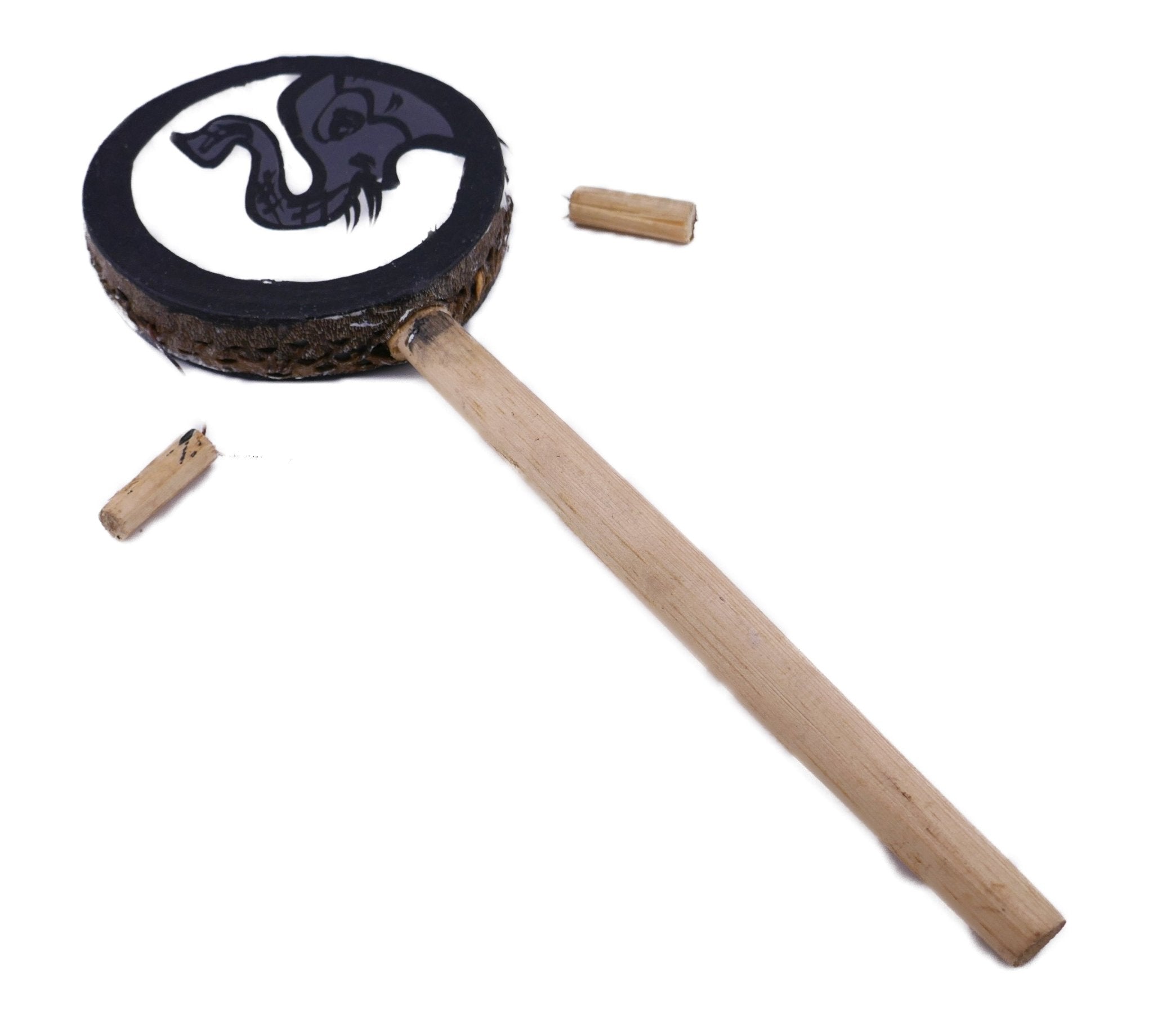 Childrens African Tic Toc Hand Drum handmade Festival Drum Tom Tom Bongo with Storycard - FriendlyTradingCo