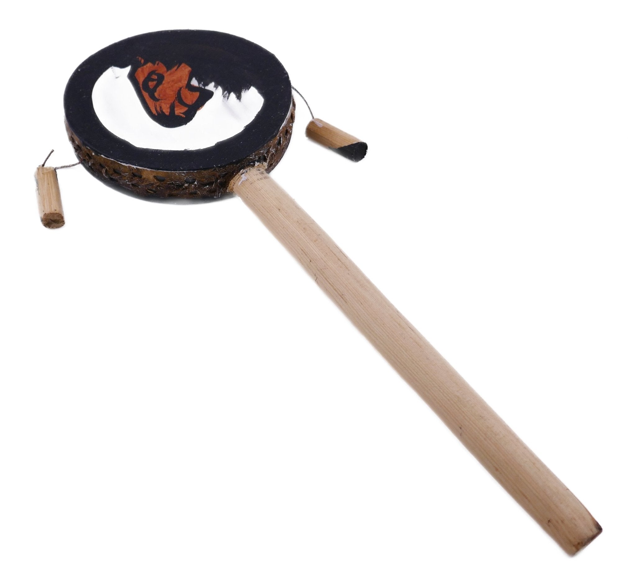 Childrens African Tic Toc Hand Drum handmade Festival Drum Tom Tom Bongo with Storycard - FriendlyTradingCo