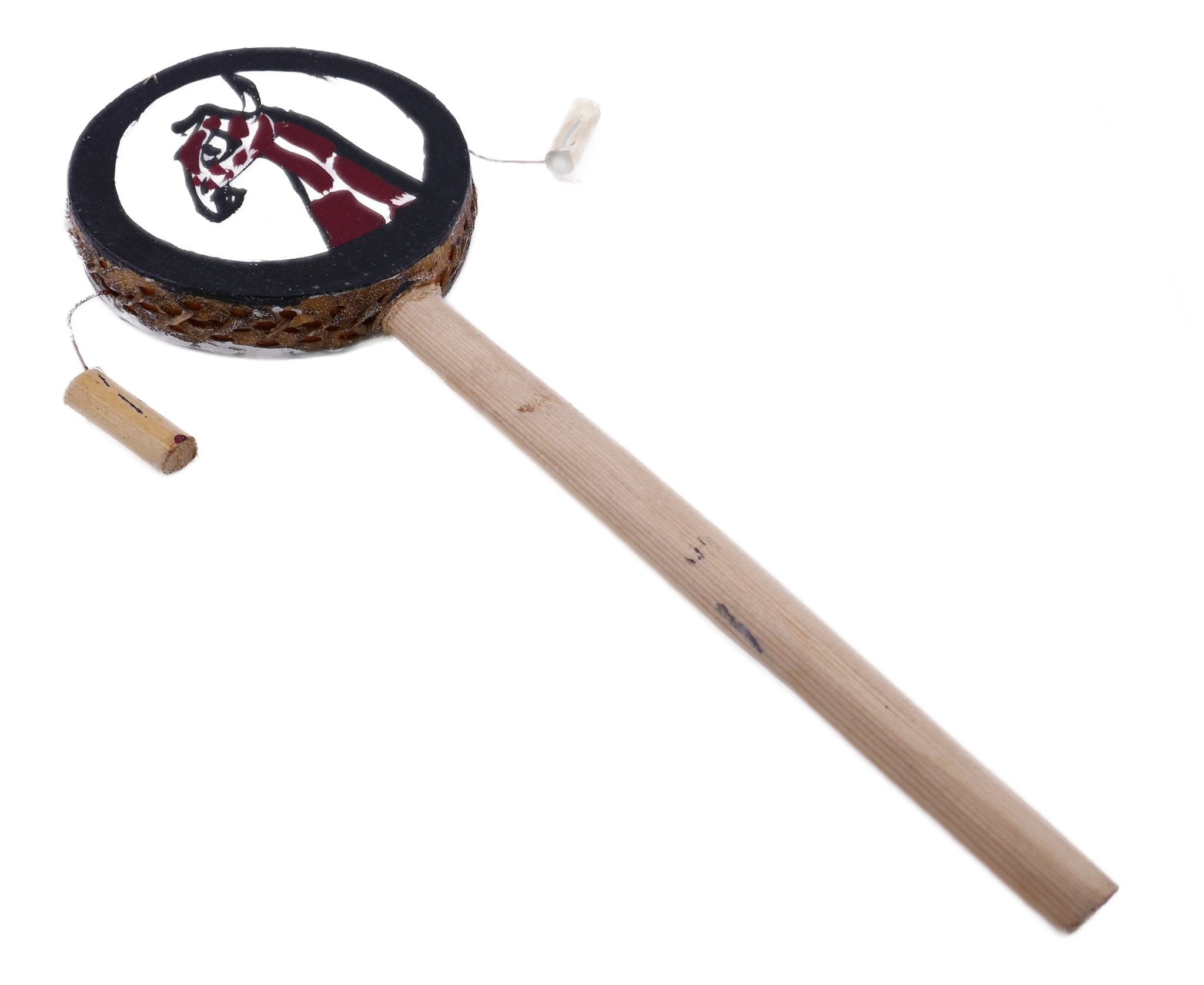 Childrens African Tic Toc Hand Drum handmade Festival Drum Tom Tom Bongo with Storycard - FriendlyTradingCo